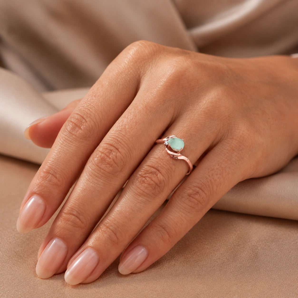 Rose Gold Emerald & Diamond — Michela