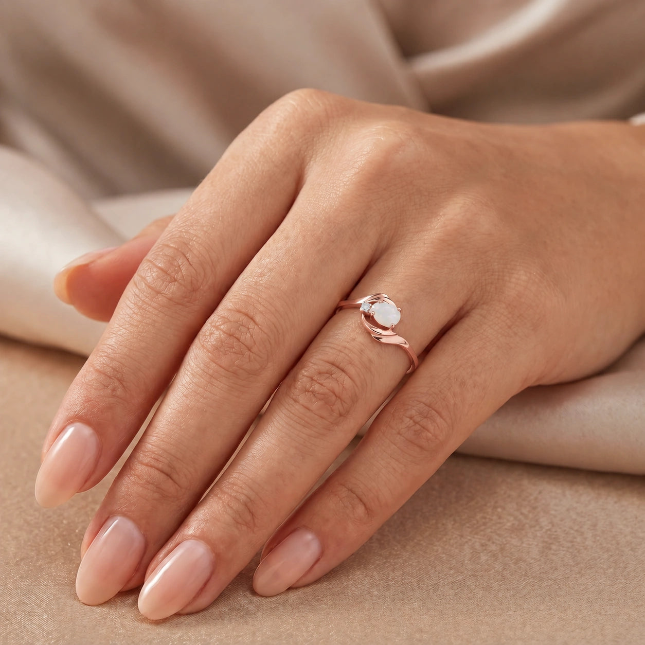 Rose Gold Opal & Diamond — Michela