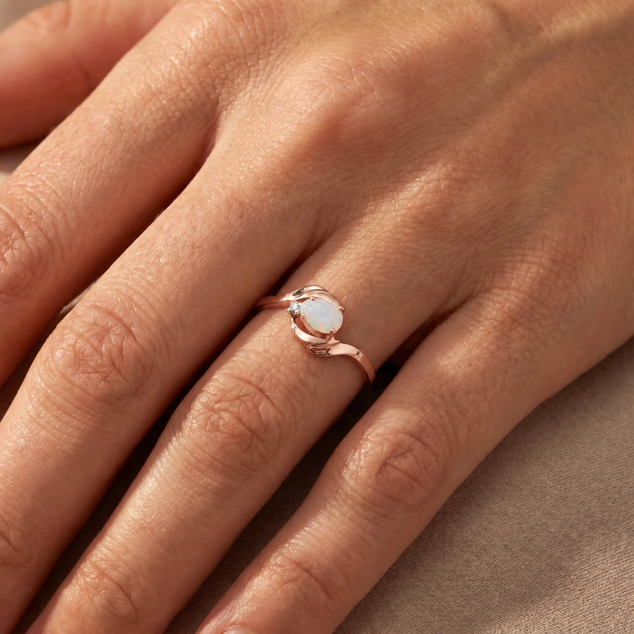 Rose Gold Opal & Diamond — Michela
