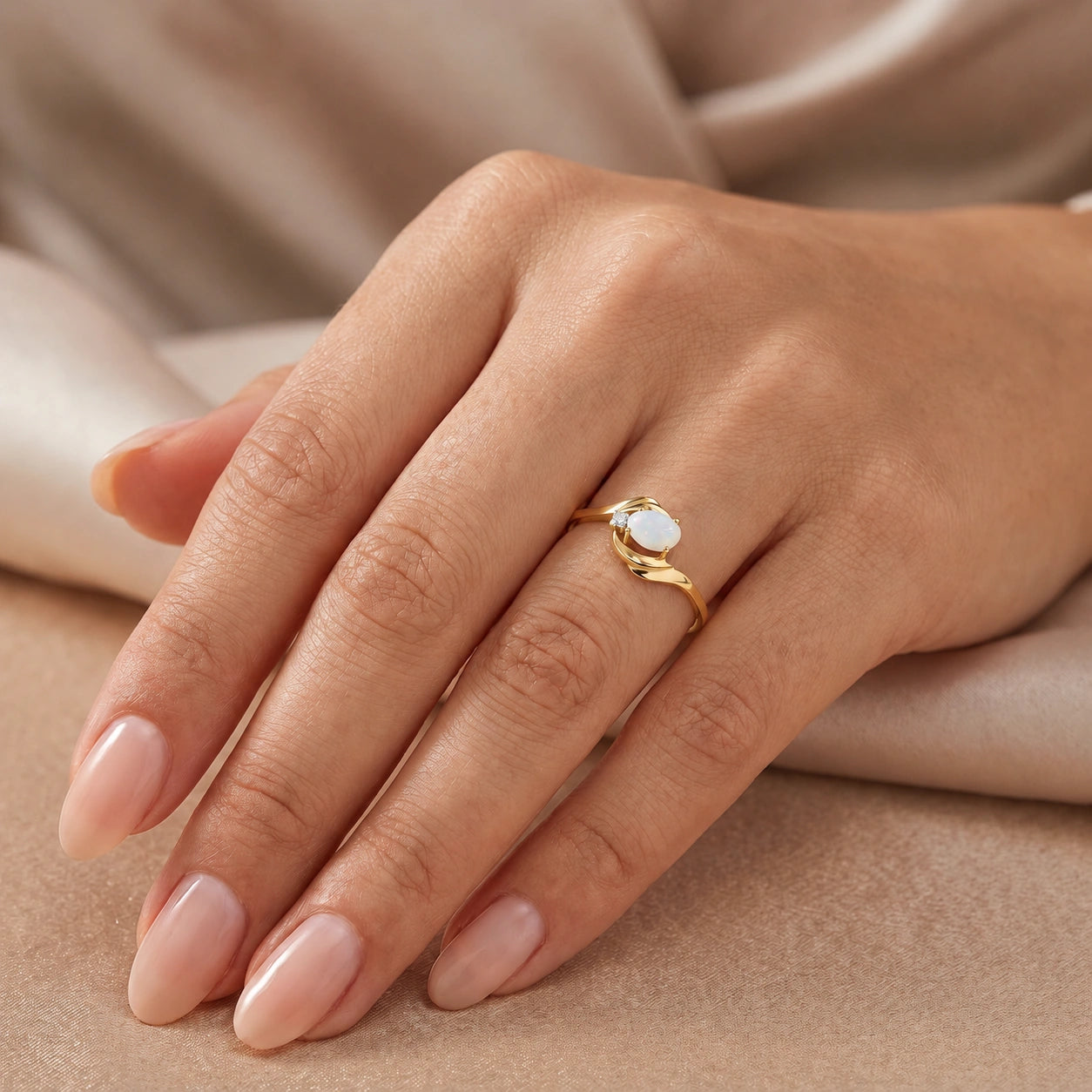 Yellow Gold Opal & Diamond — Michela