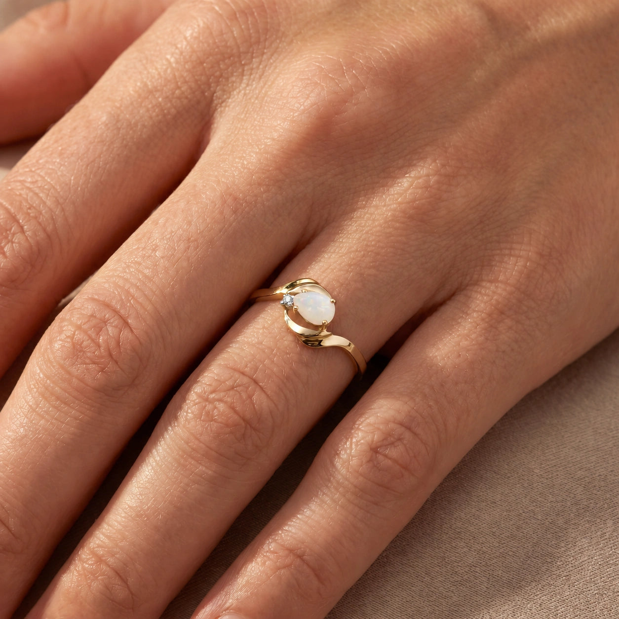 Yellow Gold Opal & Diamond — Michela