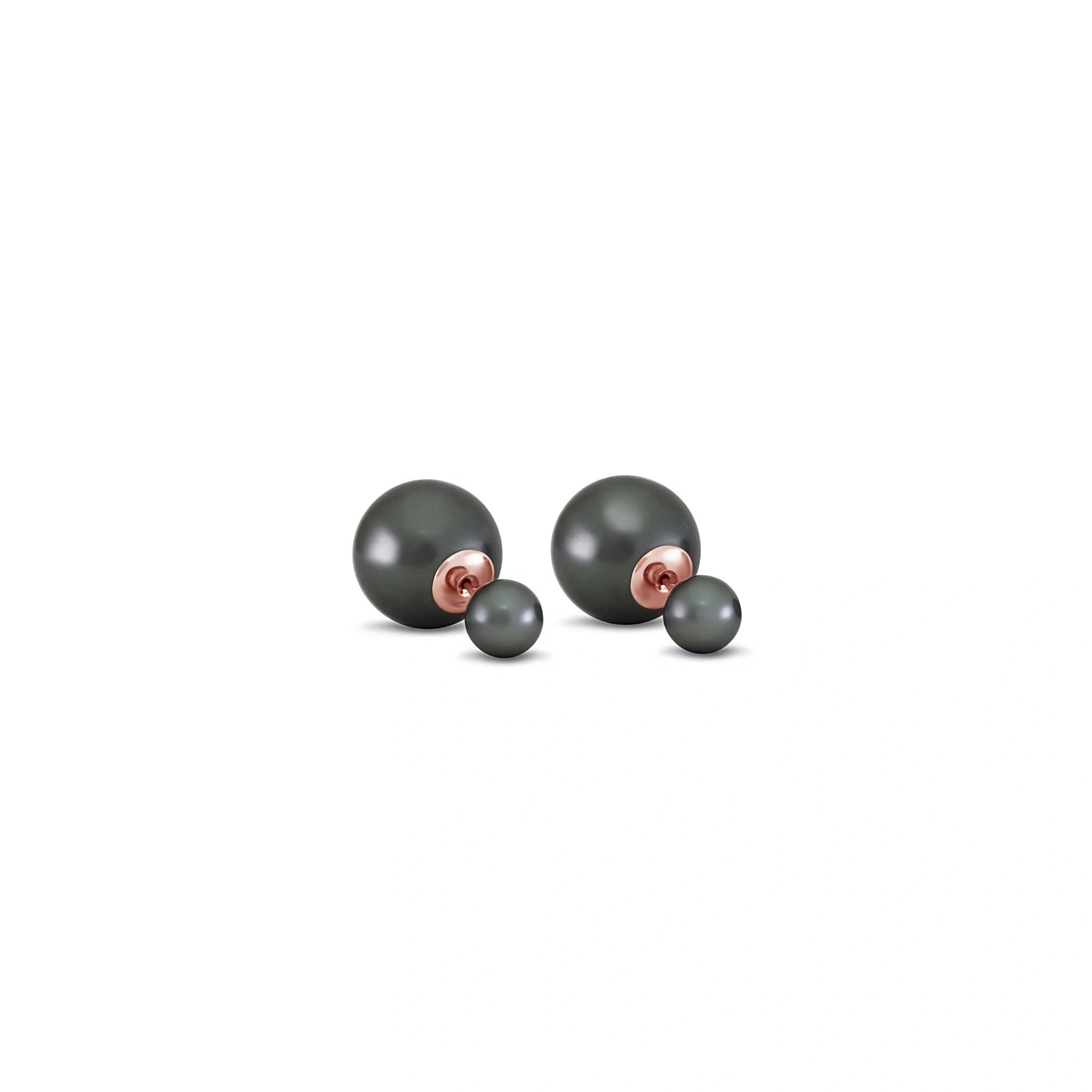 Rose Gold Rose Stud Earrings Pearl 10K — Alfonsina