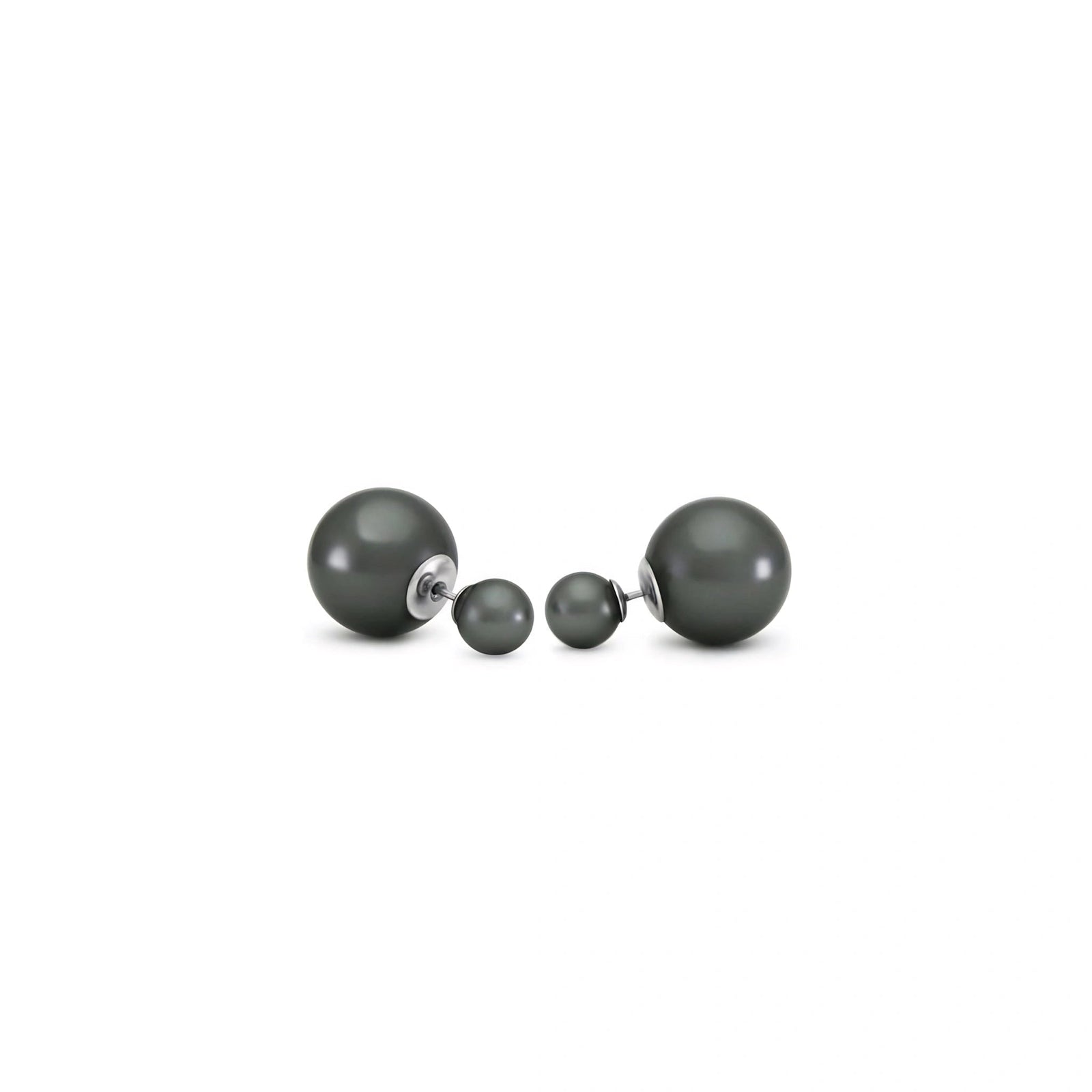 White Gold Rose Stud Earrings Pearl 10K — Alfonsina