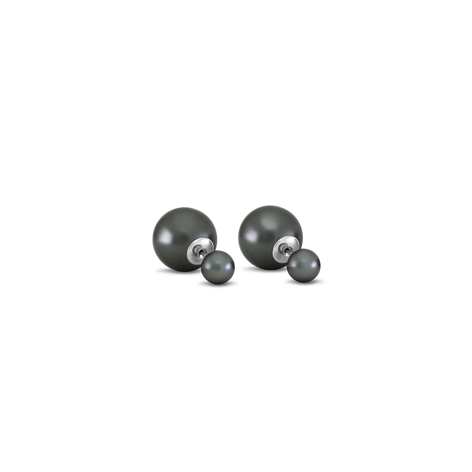 White Gold Rose Stud Earrings Pearl 10K — Alfonsina