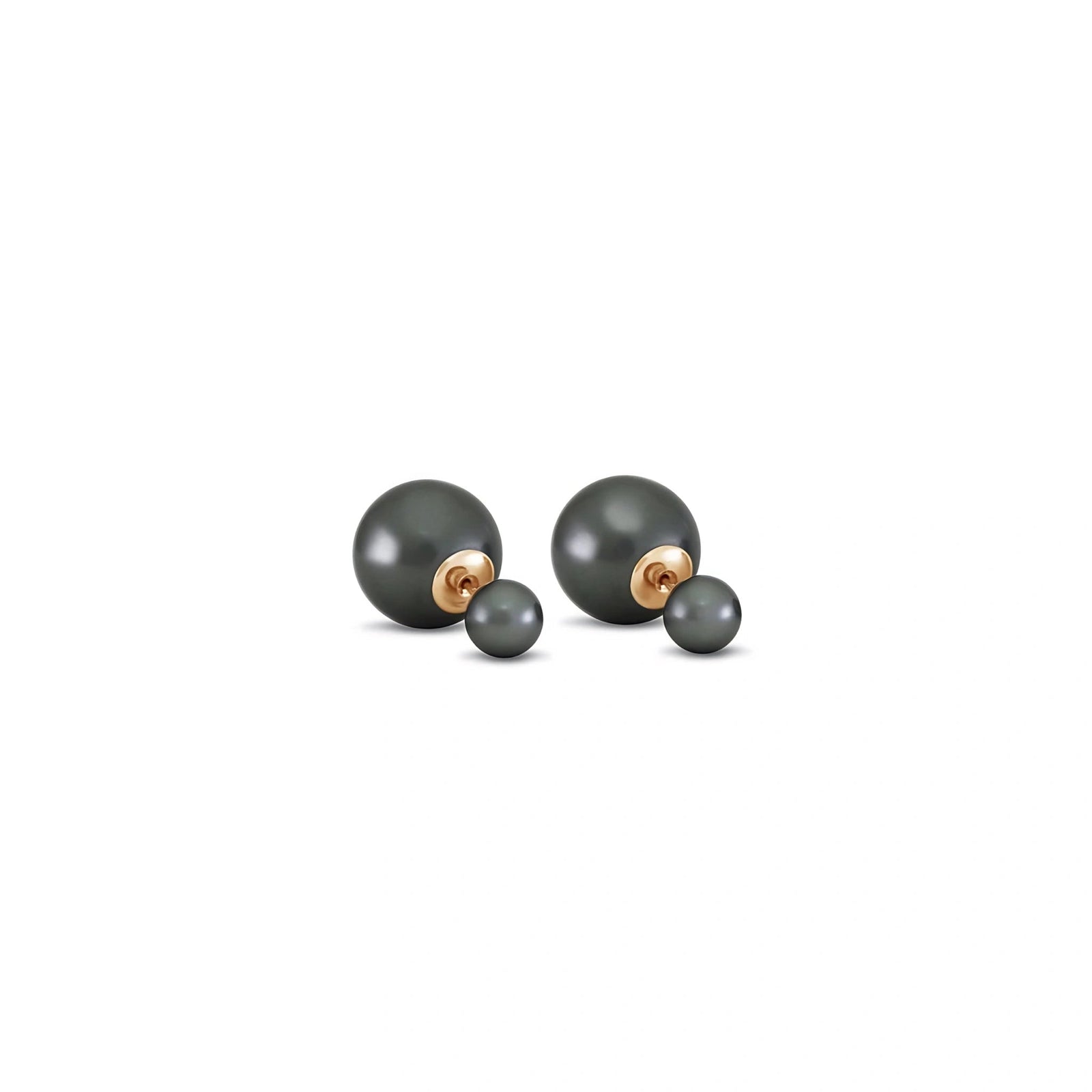 Yellow Gold Rose Stud Earrings Pearl 10K — Alfonsina