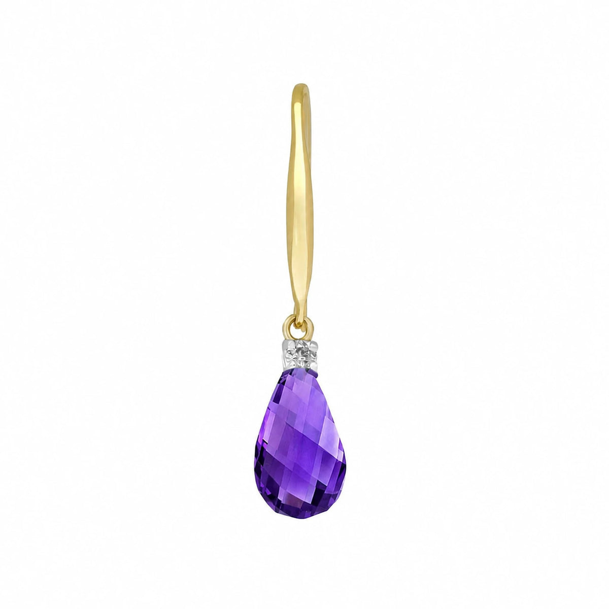 Yellow Gold Joya Earrings Diamond & Amethyst — Minerva