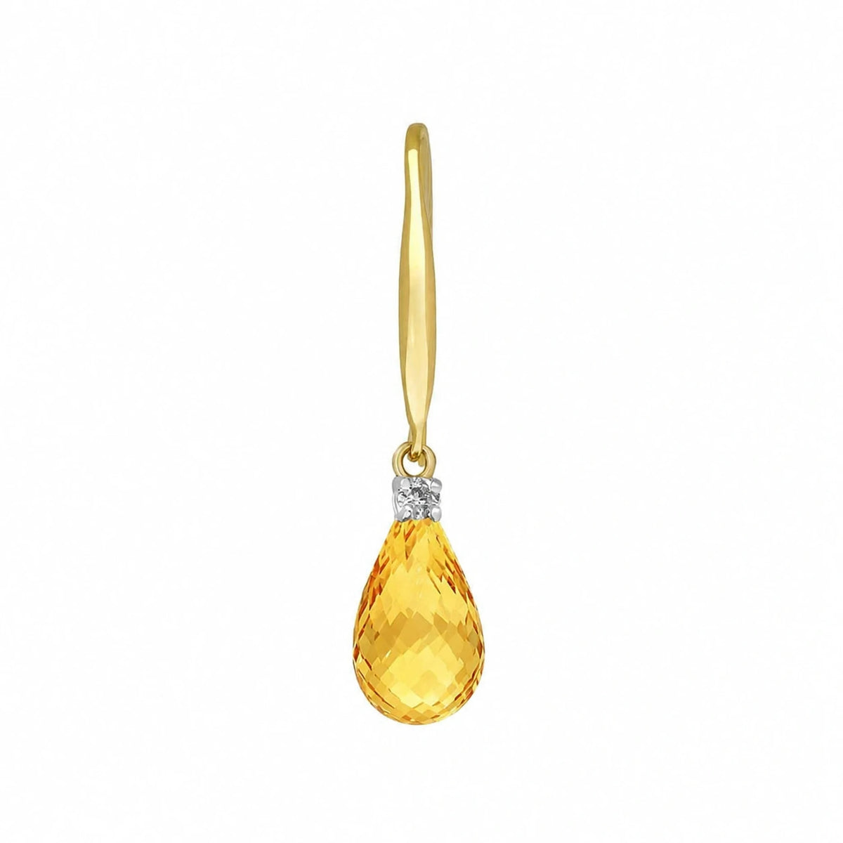 Yellow Gold Joya Earrings Diamond & Citrine — Minerva