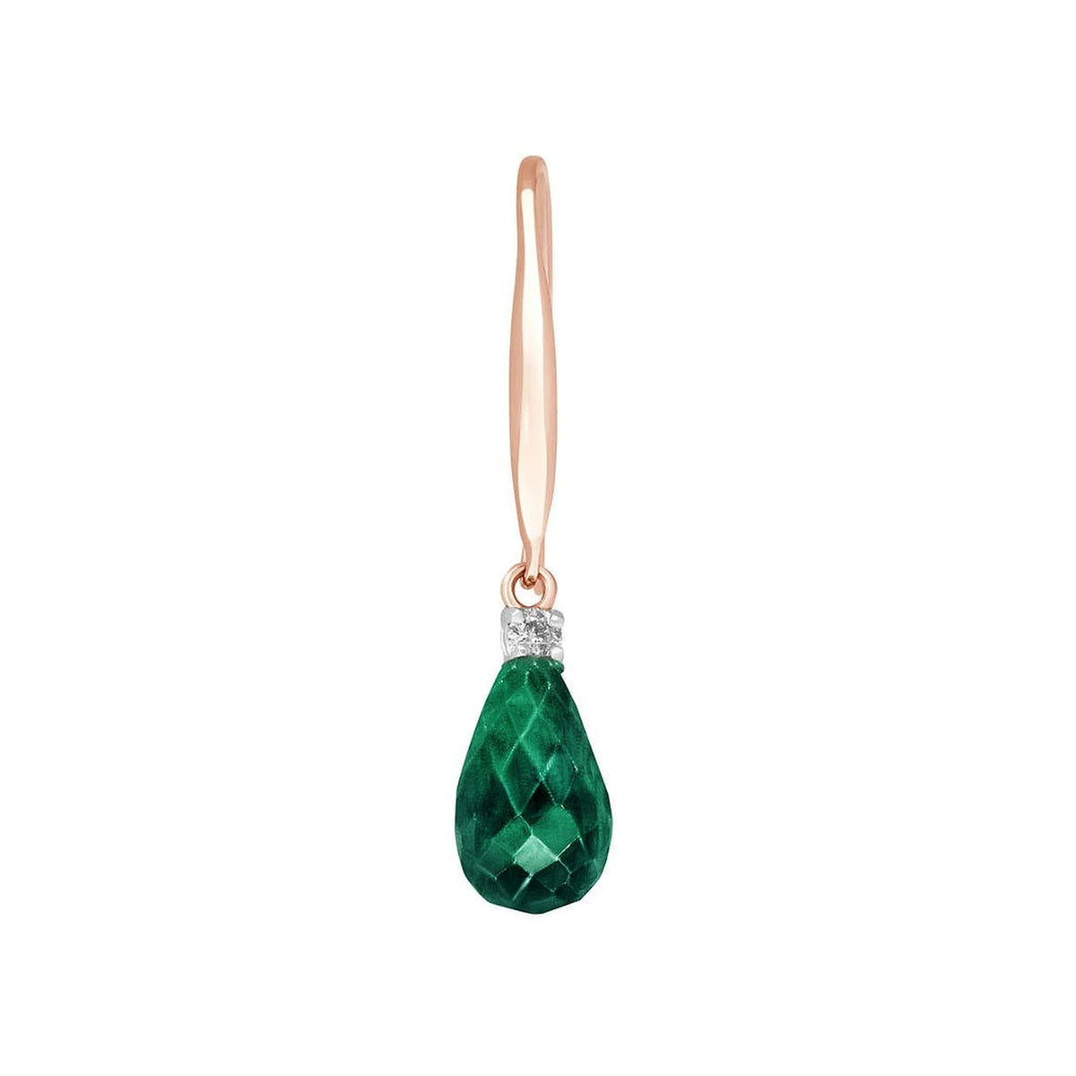 Rose Gold Joya Earrings Diamond & Emerald — Minerva