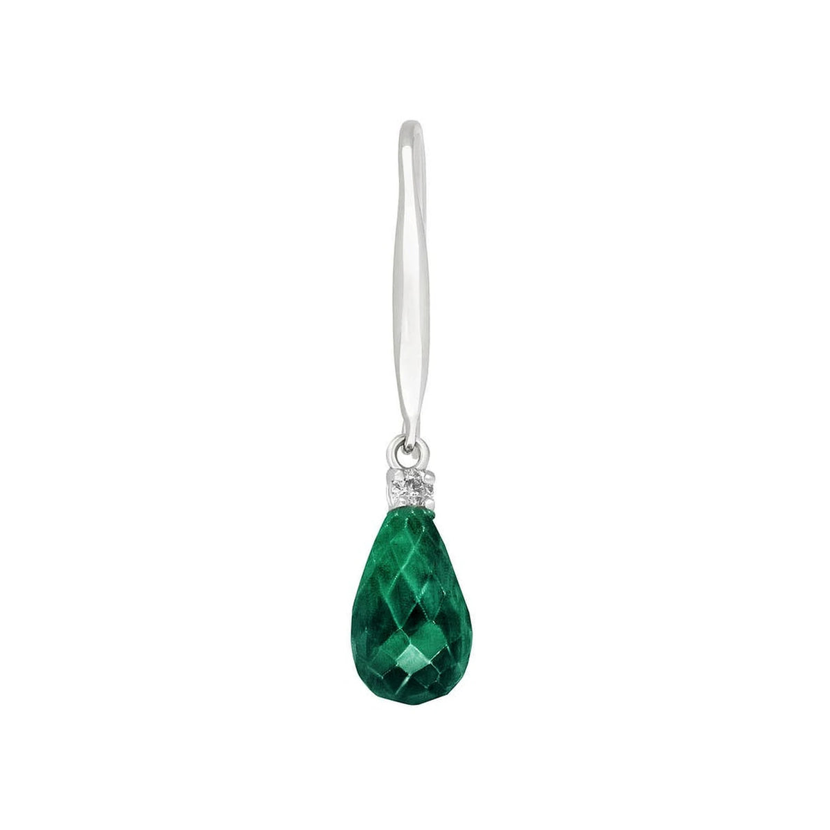 White Gold Joya Earrings Diamond & Emerald — Minerva