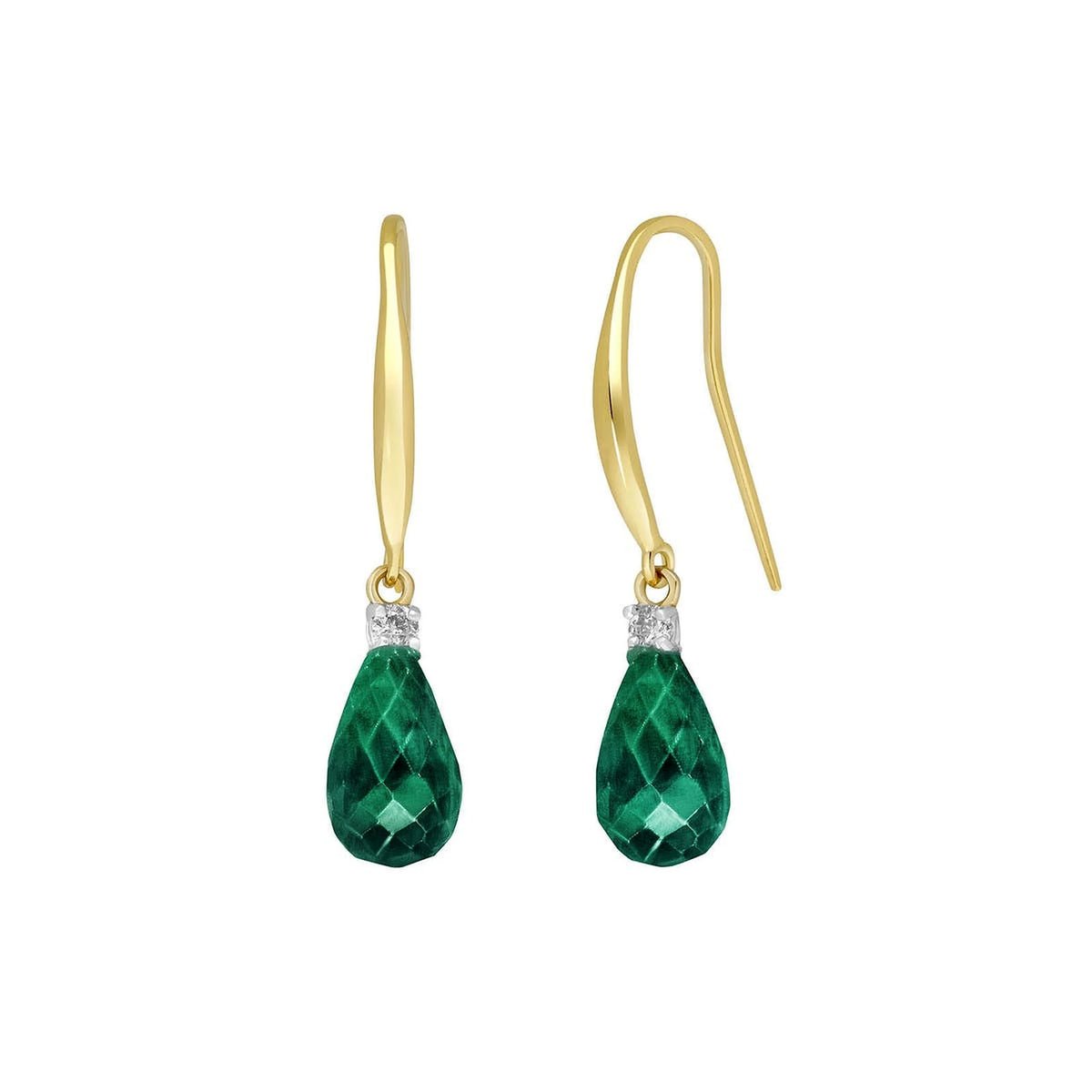 Yellow Gold Joya Earrings Diamond & Emerald — Minerva
