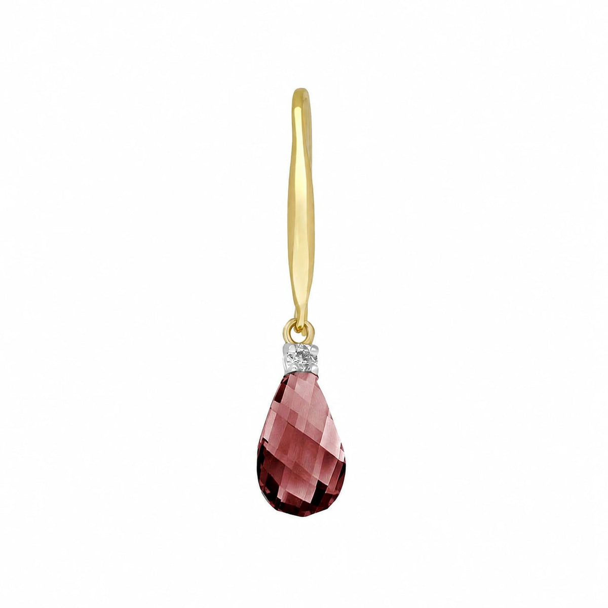 Yellow Gold Joya Earrings Diamond & Garnet — Minerva