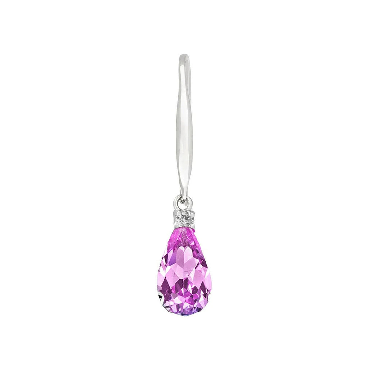 White Gold Joya Earrings Diamond & Pink Topaz — Minerva