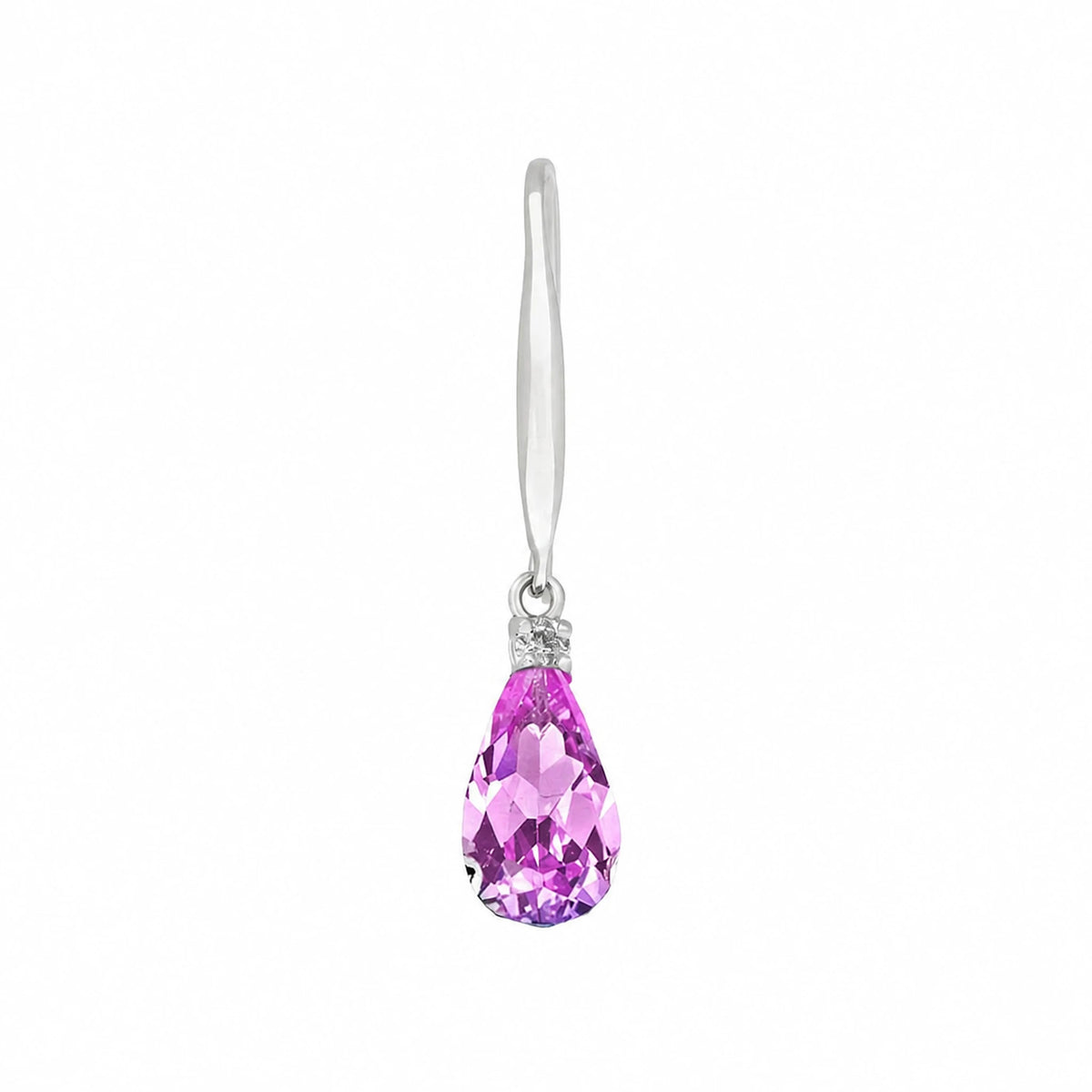 White Gold Joya Earrings Diamond & Pink Topaz — Minerva