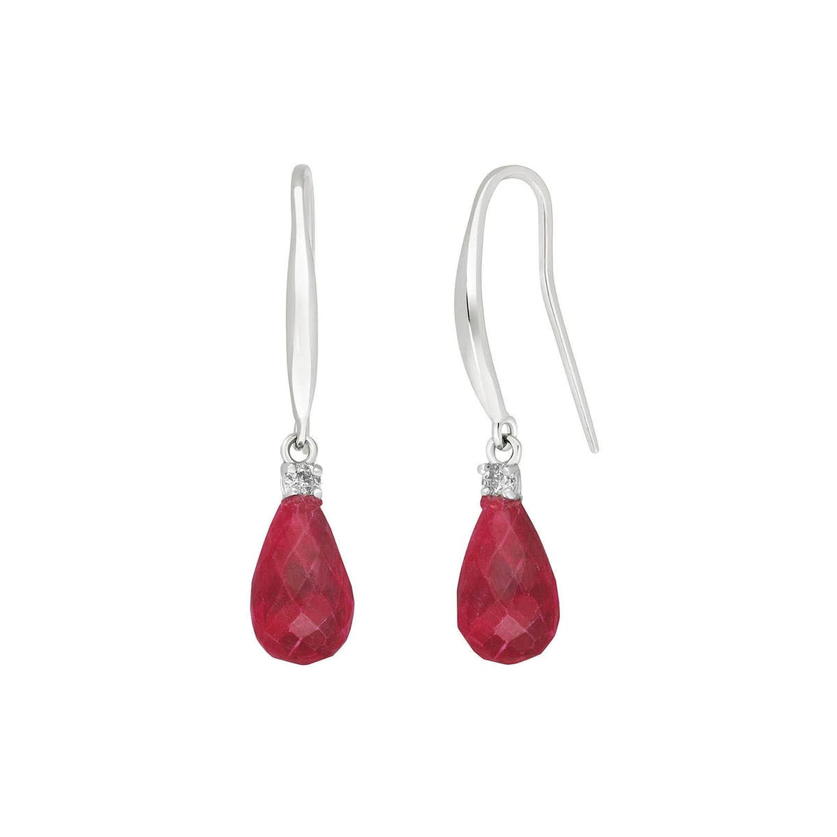 White Gold Joya Earrings Diamond & Ruby — Minerva