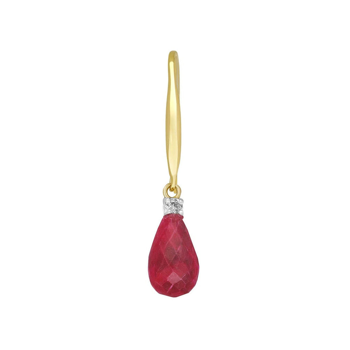 Yellow Gold Joya Earrings Diamond & Ruby — Minerva