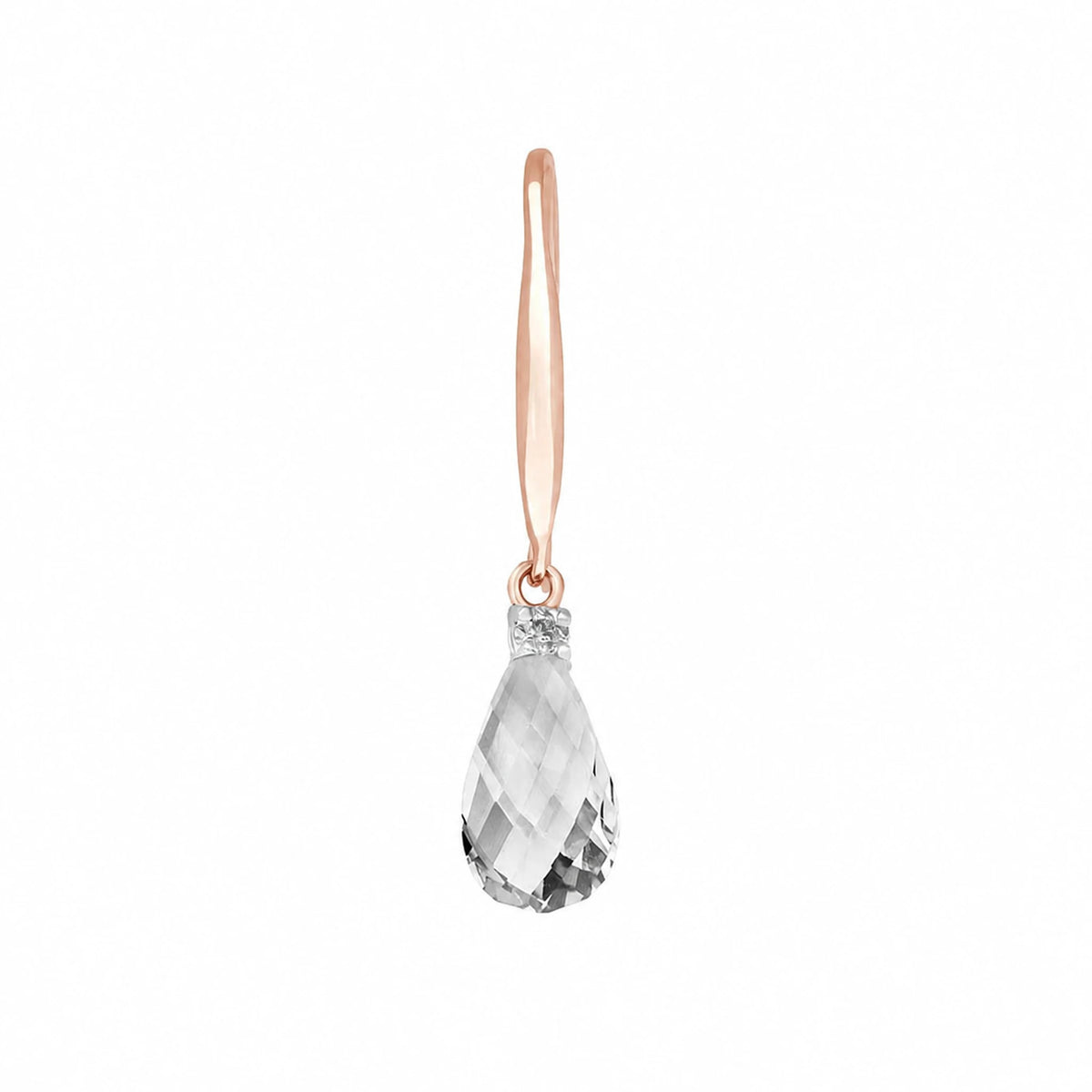 Rose Gold Joya Earrings Diamond & White Topaz — Minerva