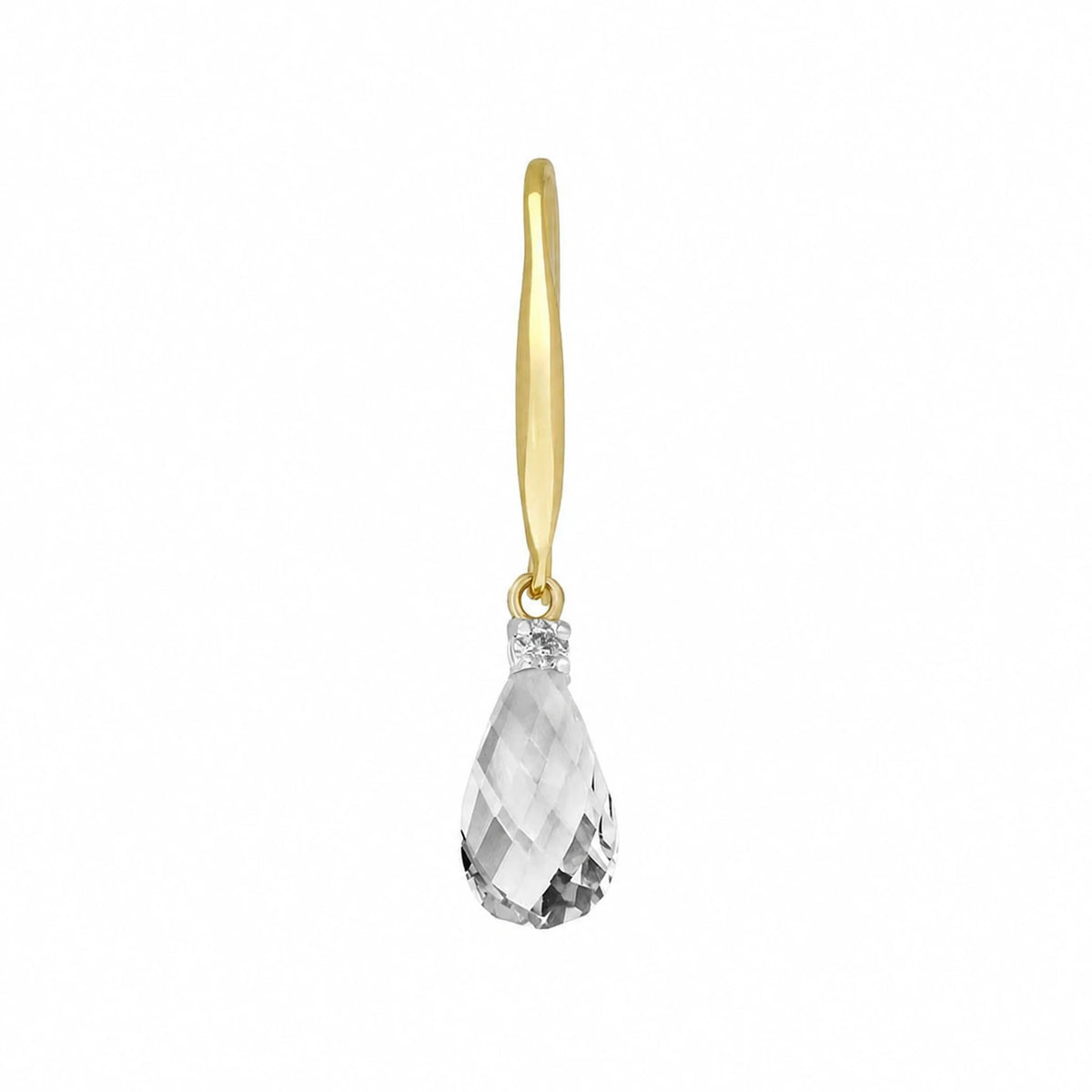 Yellow Gold Joya Earrings Diamond & White Topaz — Minerva