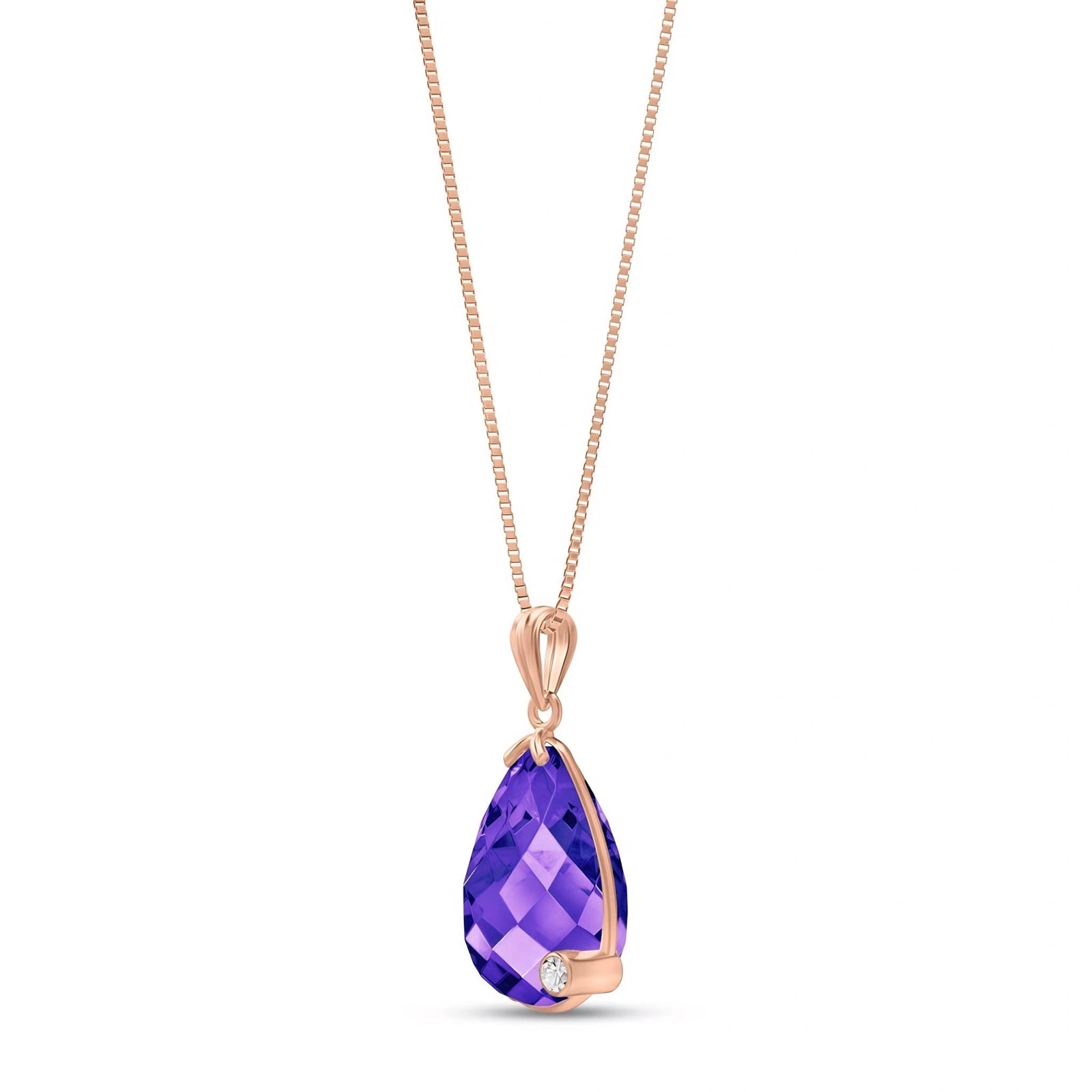 Rose Gold Eternal Pendant Necklace Amethyst 10K — Gaudenzia