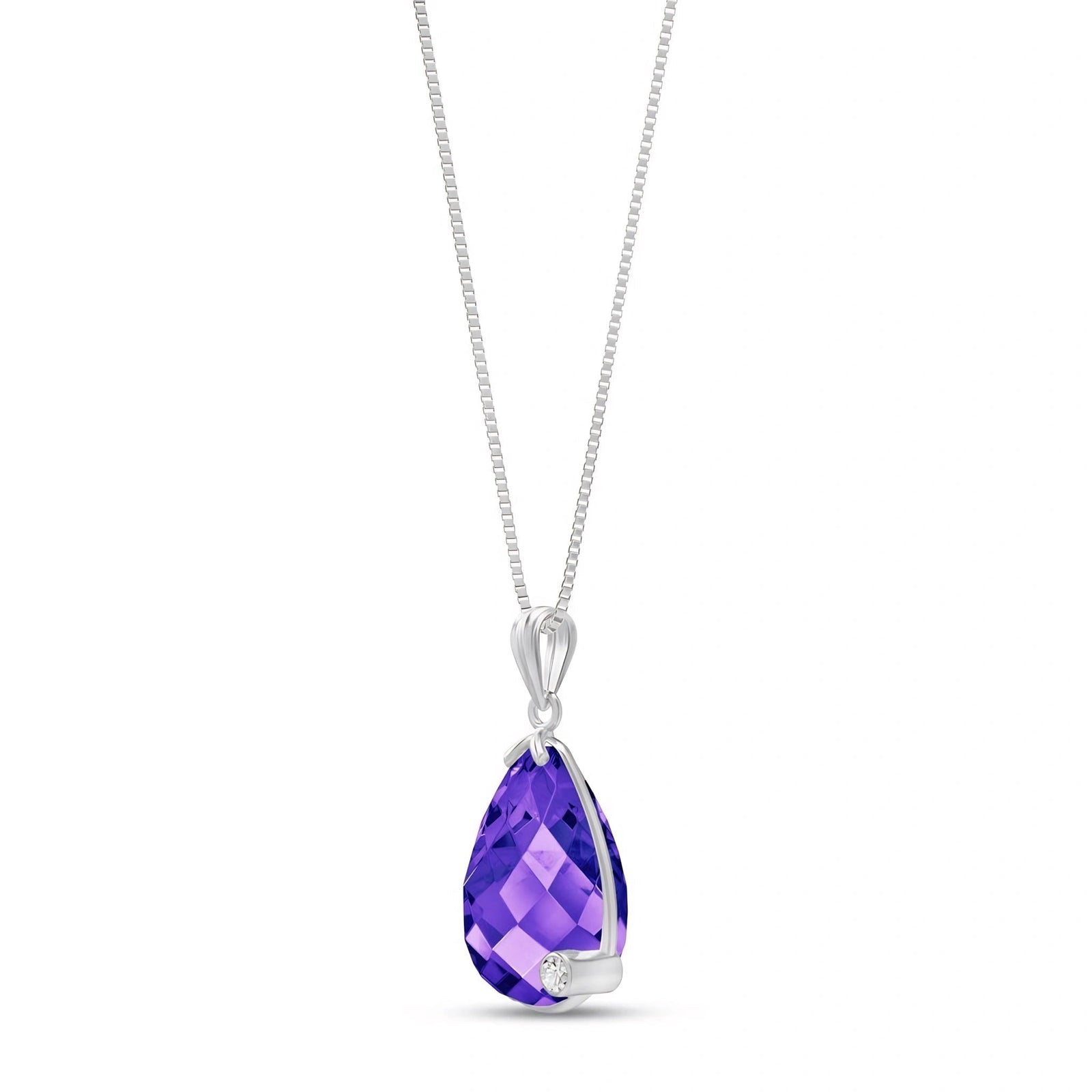 White Gold Eternal Pendant Necklace Amethyst 10K — Gaudenzia