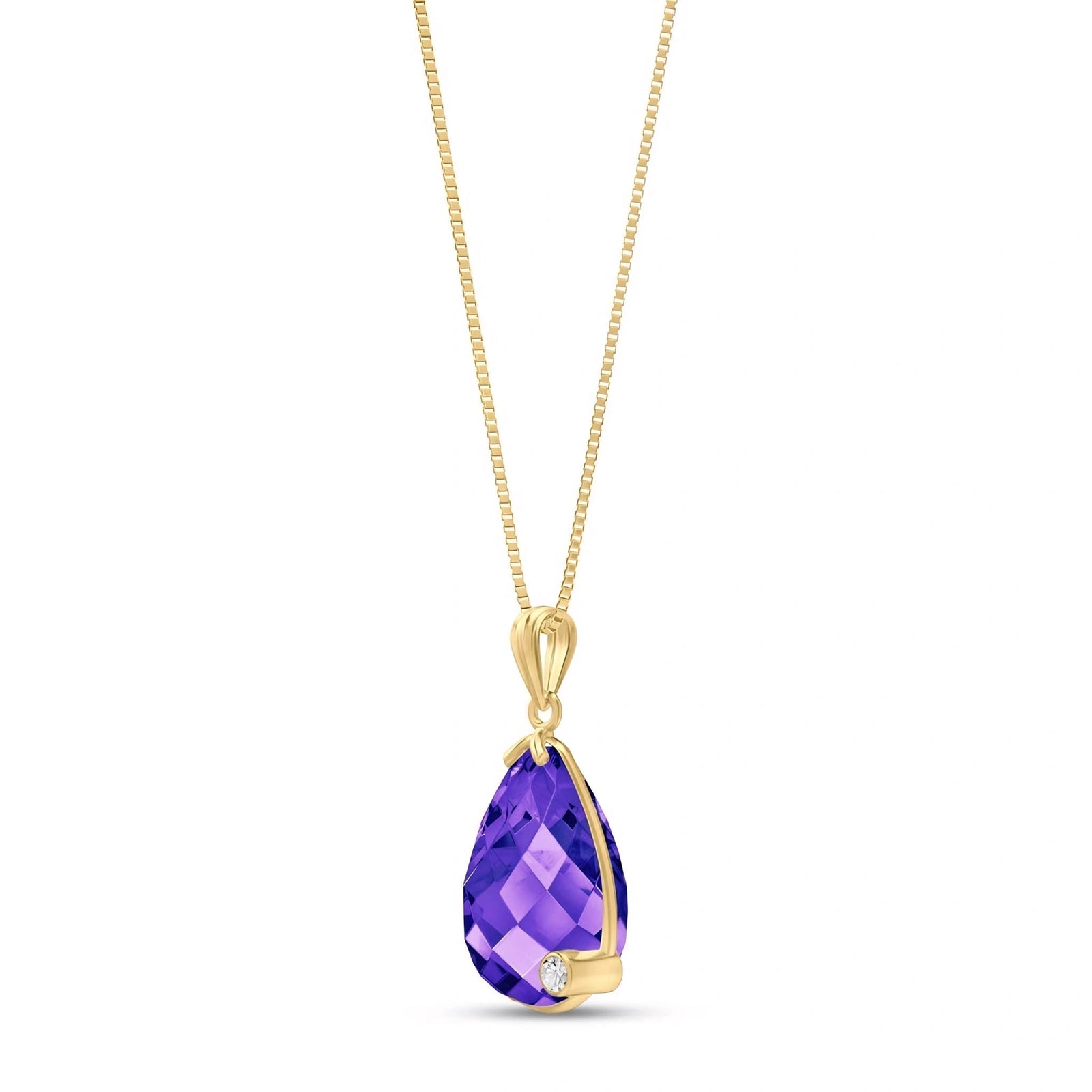 Yellow Gold Eternal Pendant Necklace Amethyst 10K — Gaudenzia