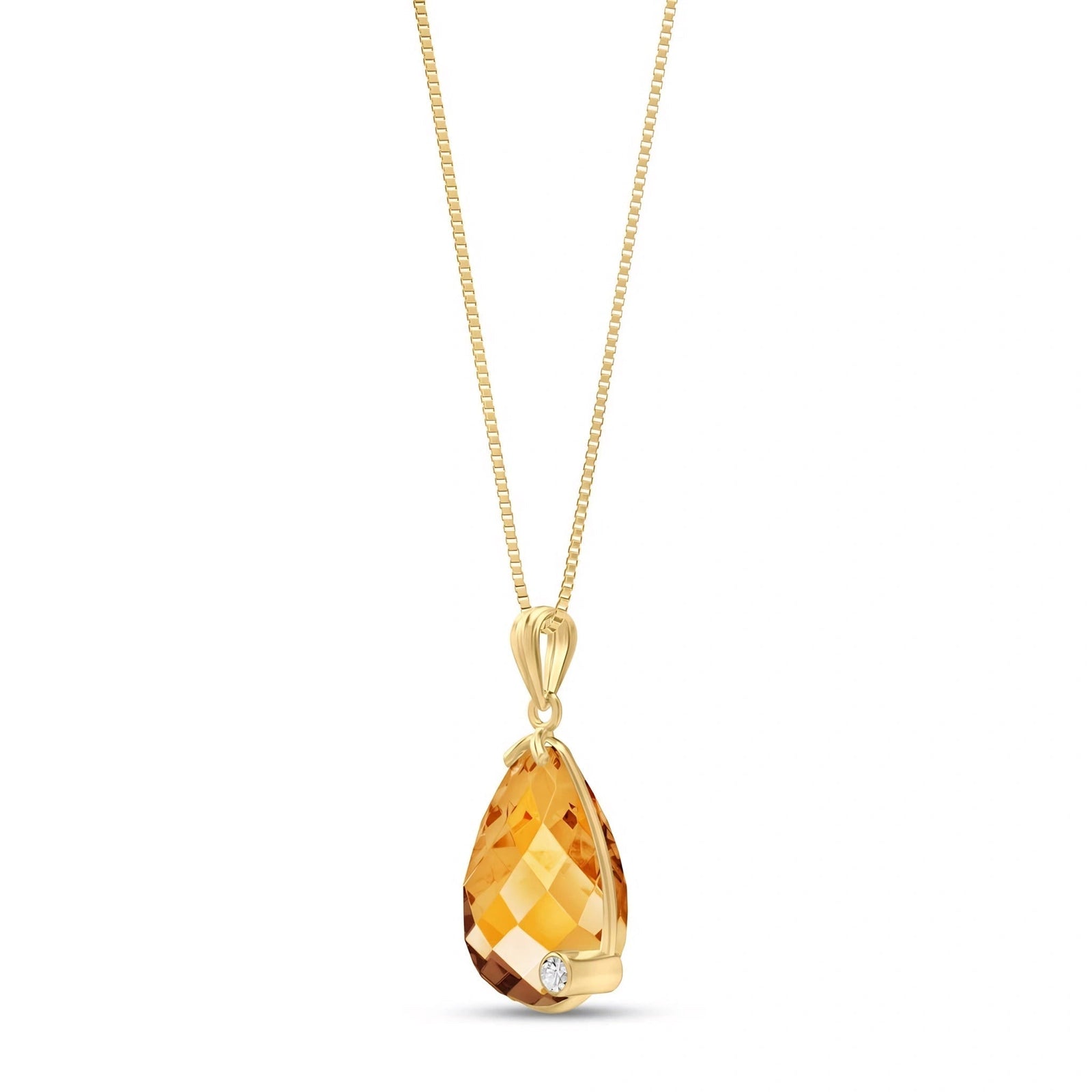 Yellow Gold Eternal Pendant Necklace Citrine 10K — Gaudenzia
