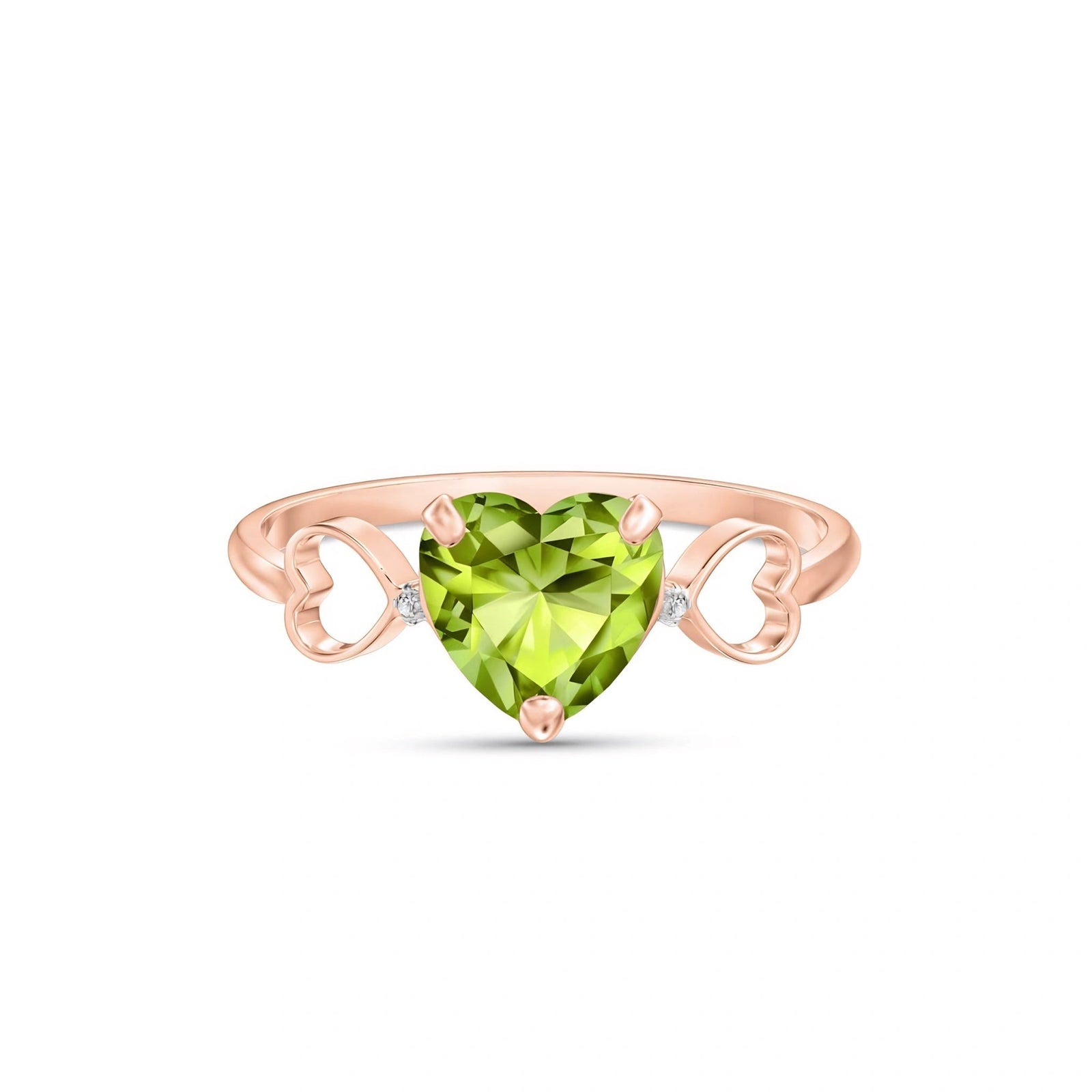 Rose Gold Rose Ring Peridot 10K — Mirella