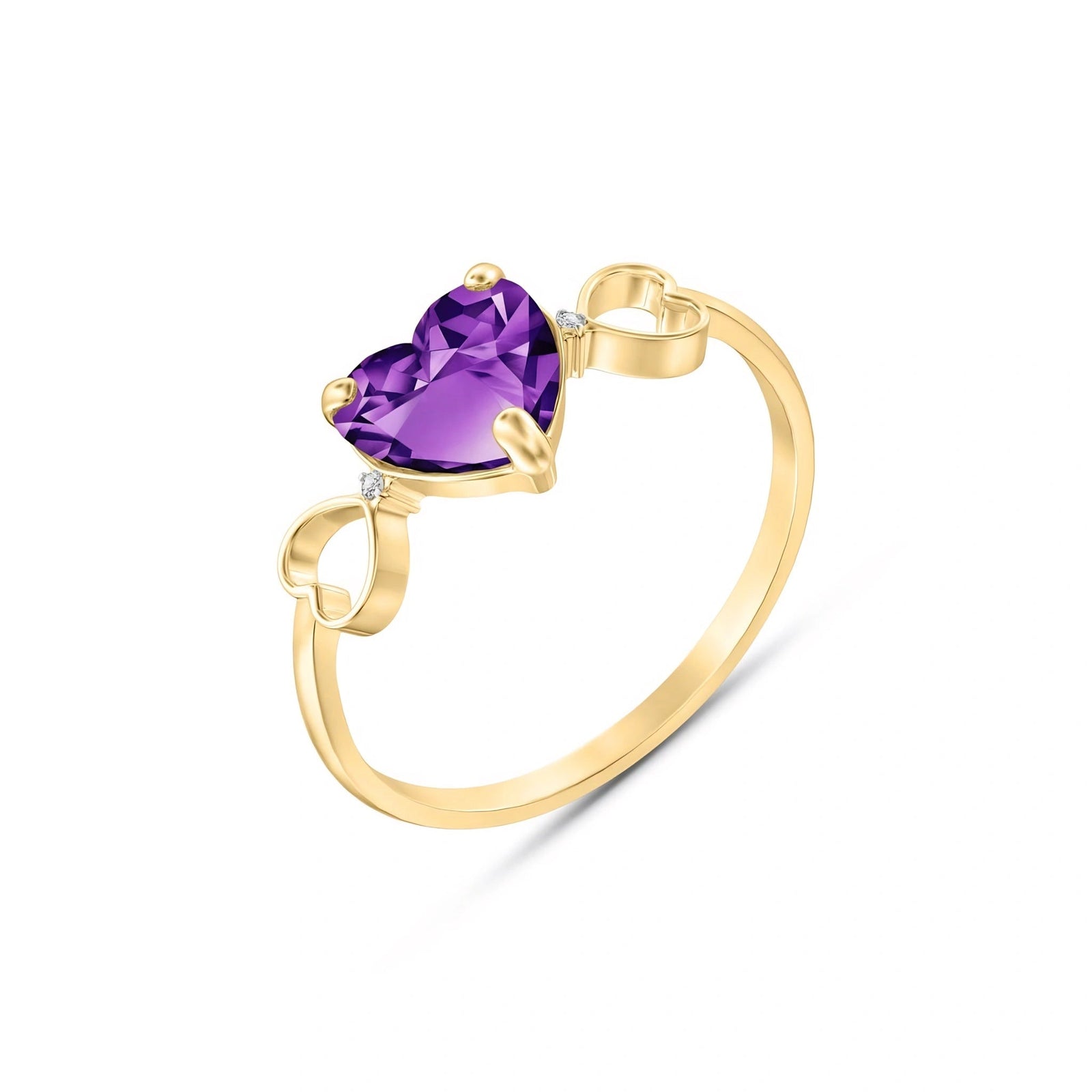 Yellow Gold Diamond & Amethyst — Ebe