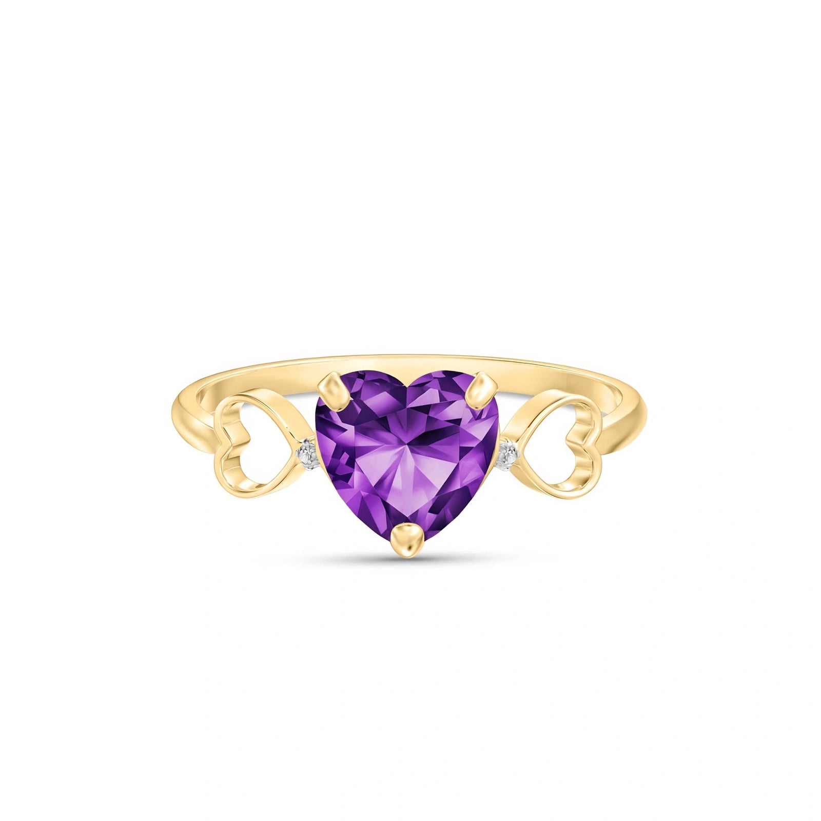 Yellow Gold Diamond & Amethyst — Ebe