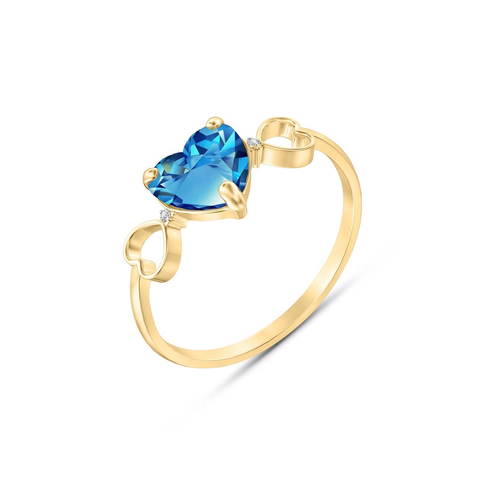 Yellow Gold Diamond & Blue Topaz — Ebe