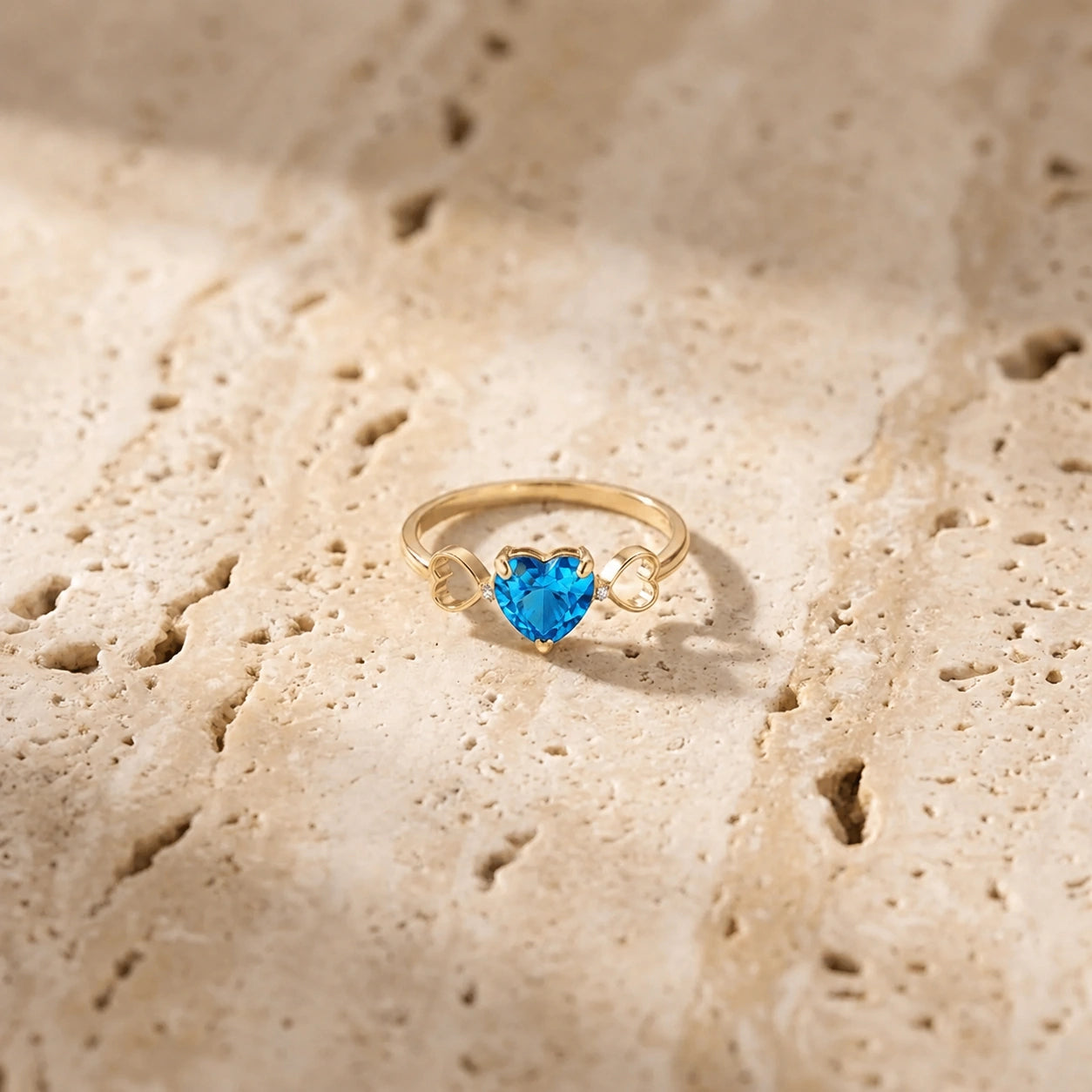 Yellow Gold Diamond & Blue Topaz — Ebe