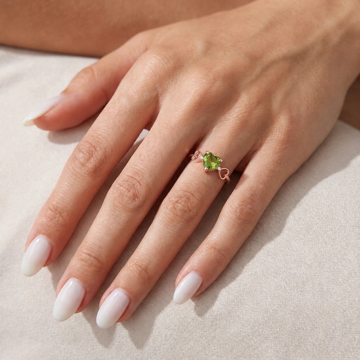 Rose Gold Diamond & Peridot — Ebe