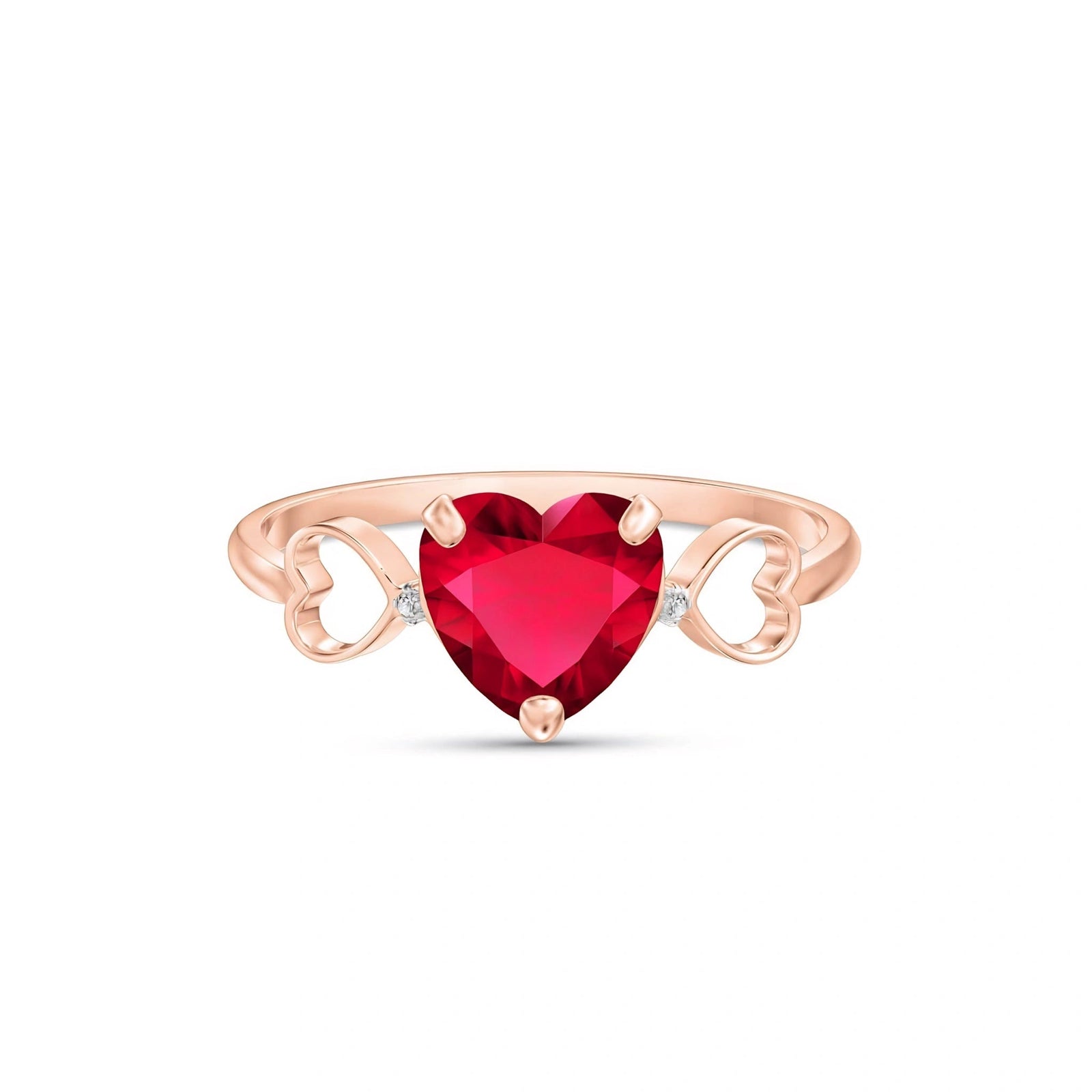 Rose Gold Rose Ring Garnet 10K — Mirella