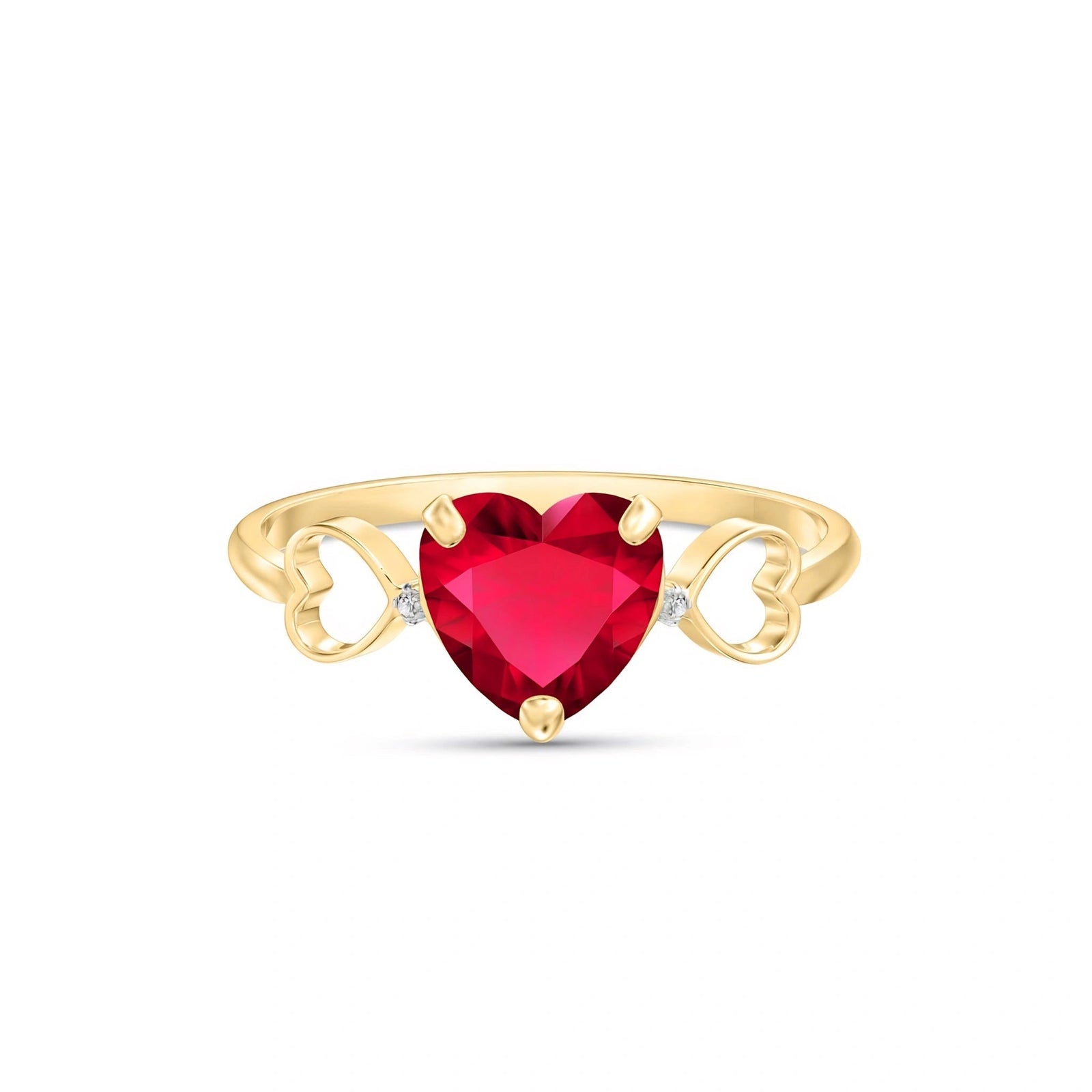 Yellow Gold Rose Ring Garnet 10K — Mirella