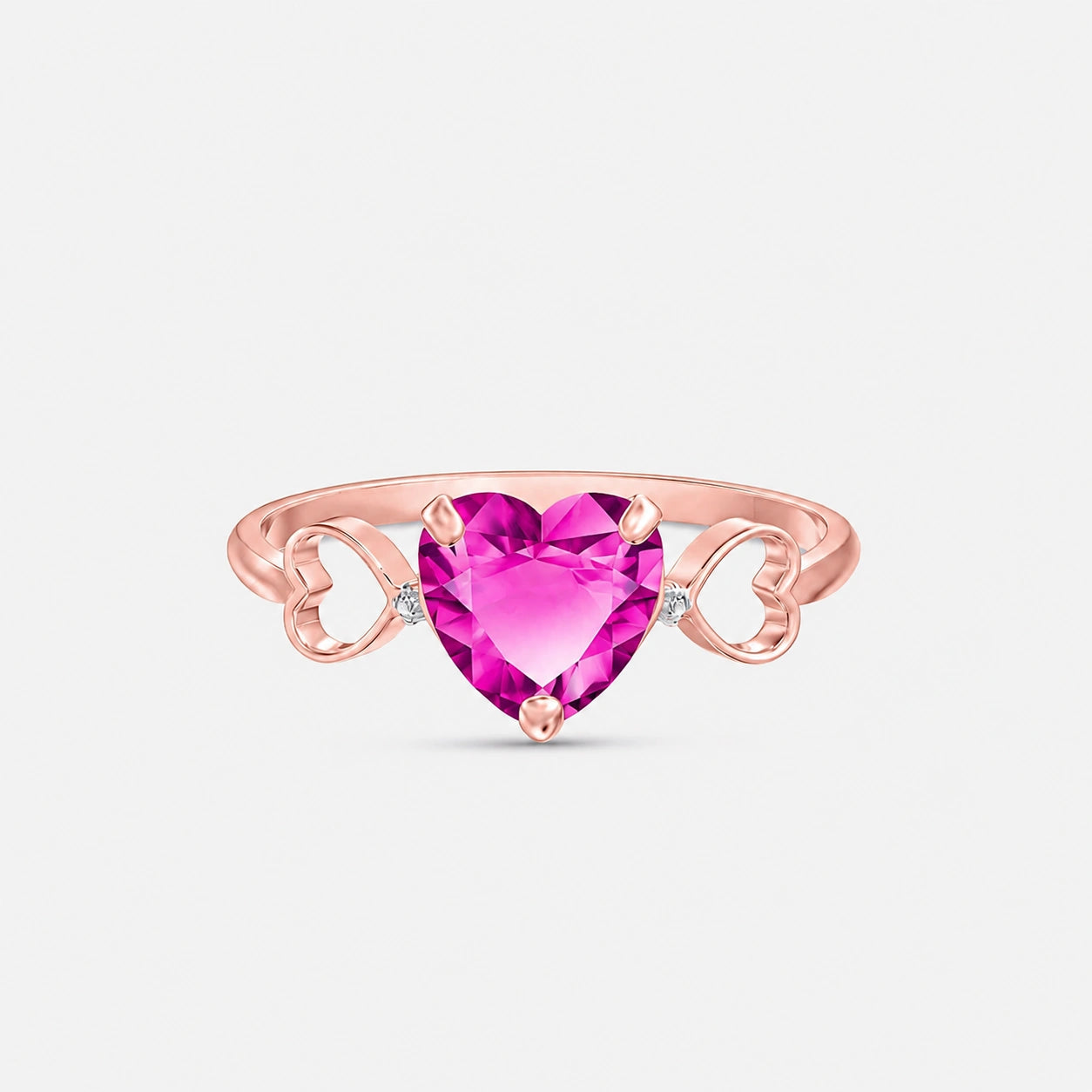 Rose Gold Rose Ring Pink Topaz 10K — Mirella