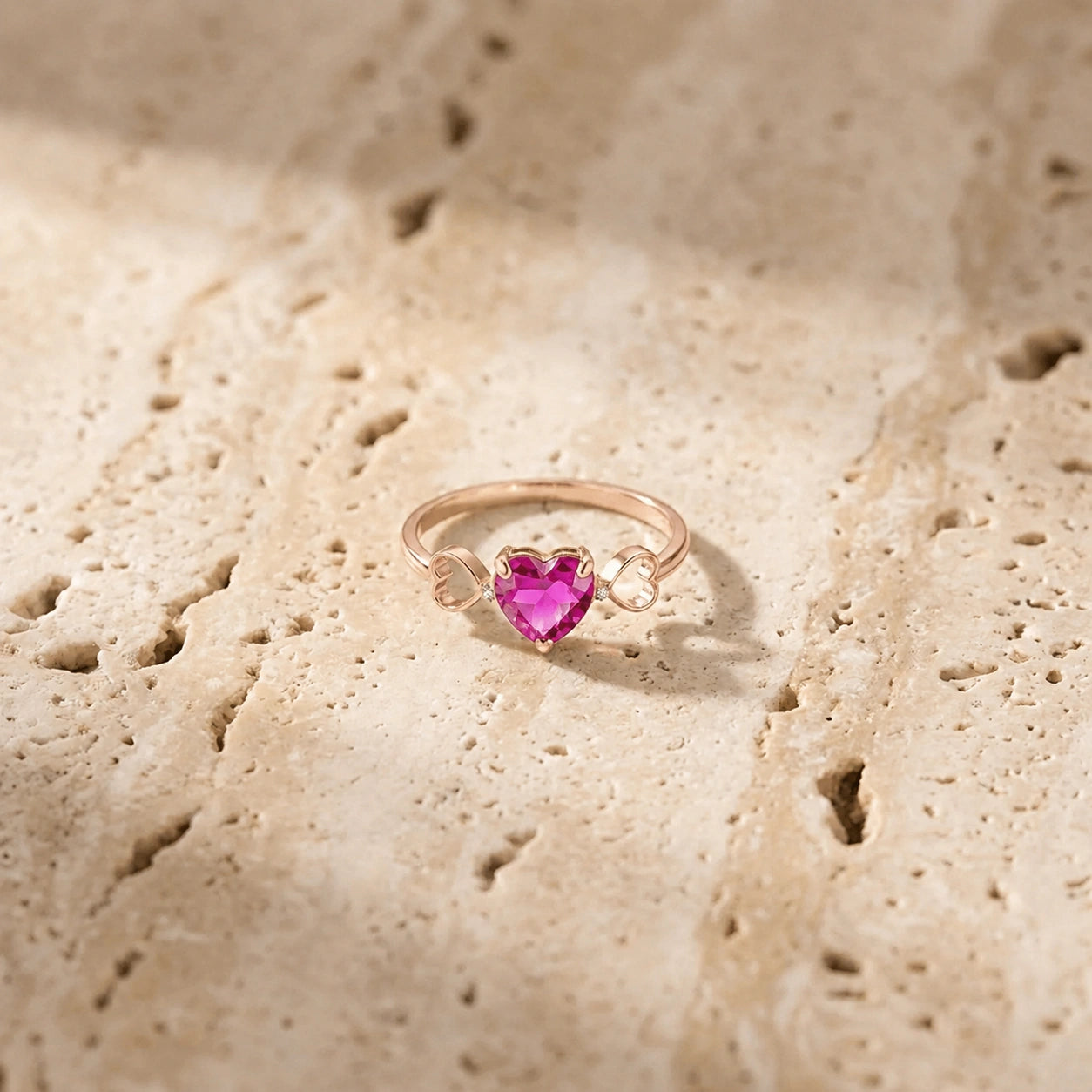 Rose Gold Rose Ring Pink Topaz 10K — Mirella