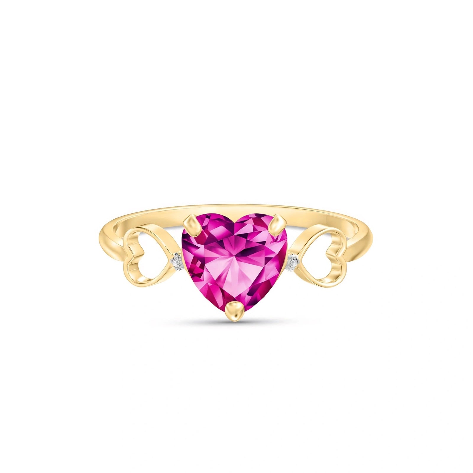Yellow Gold Rose Ring Pink Topaz 10K — Mirella