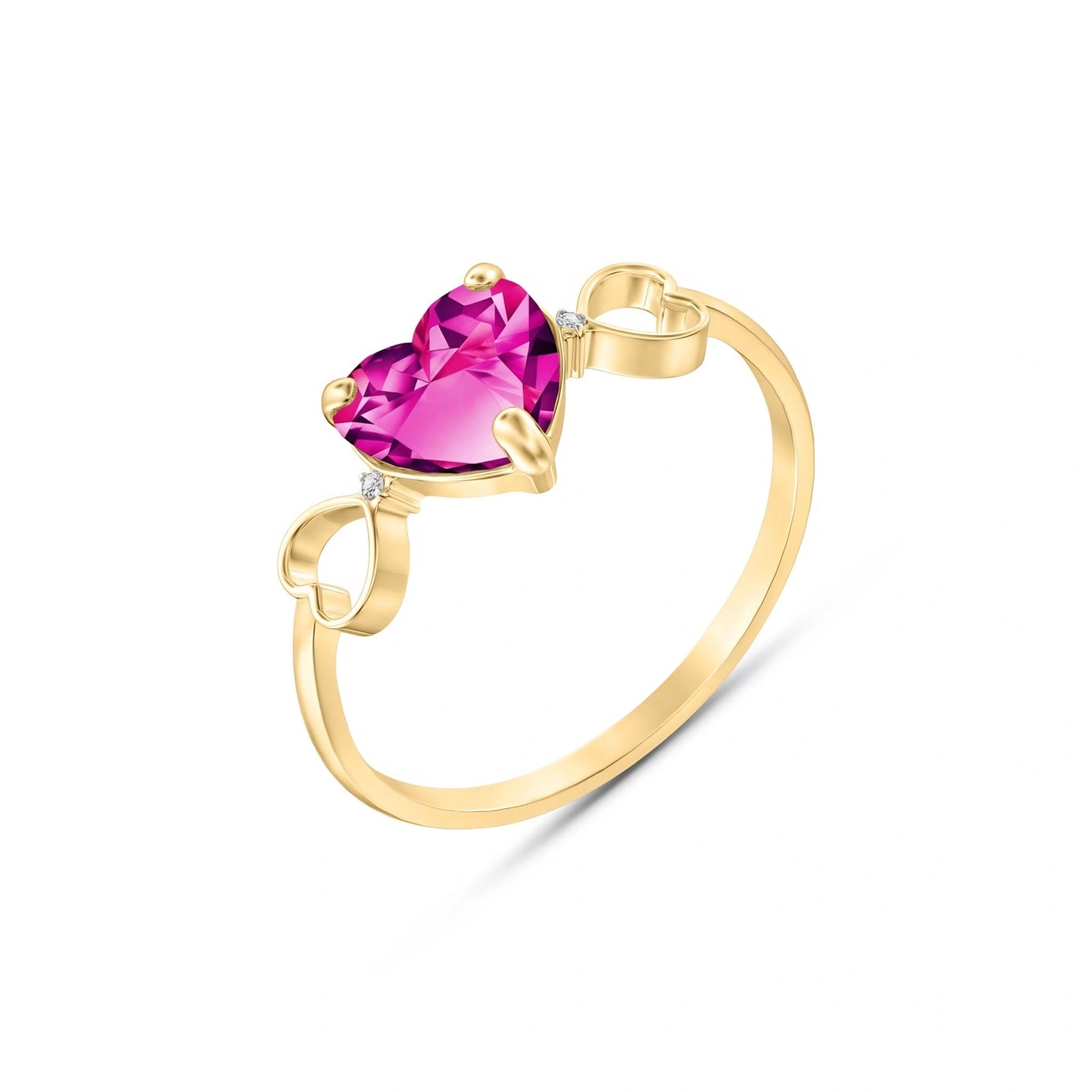 Yellow Gold Pink Topaz & Diamond — Ebe