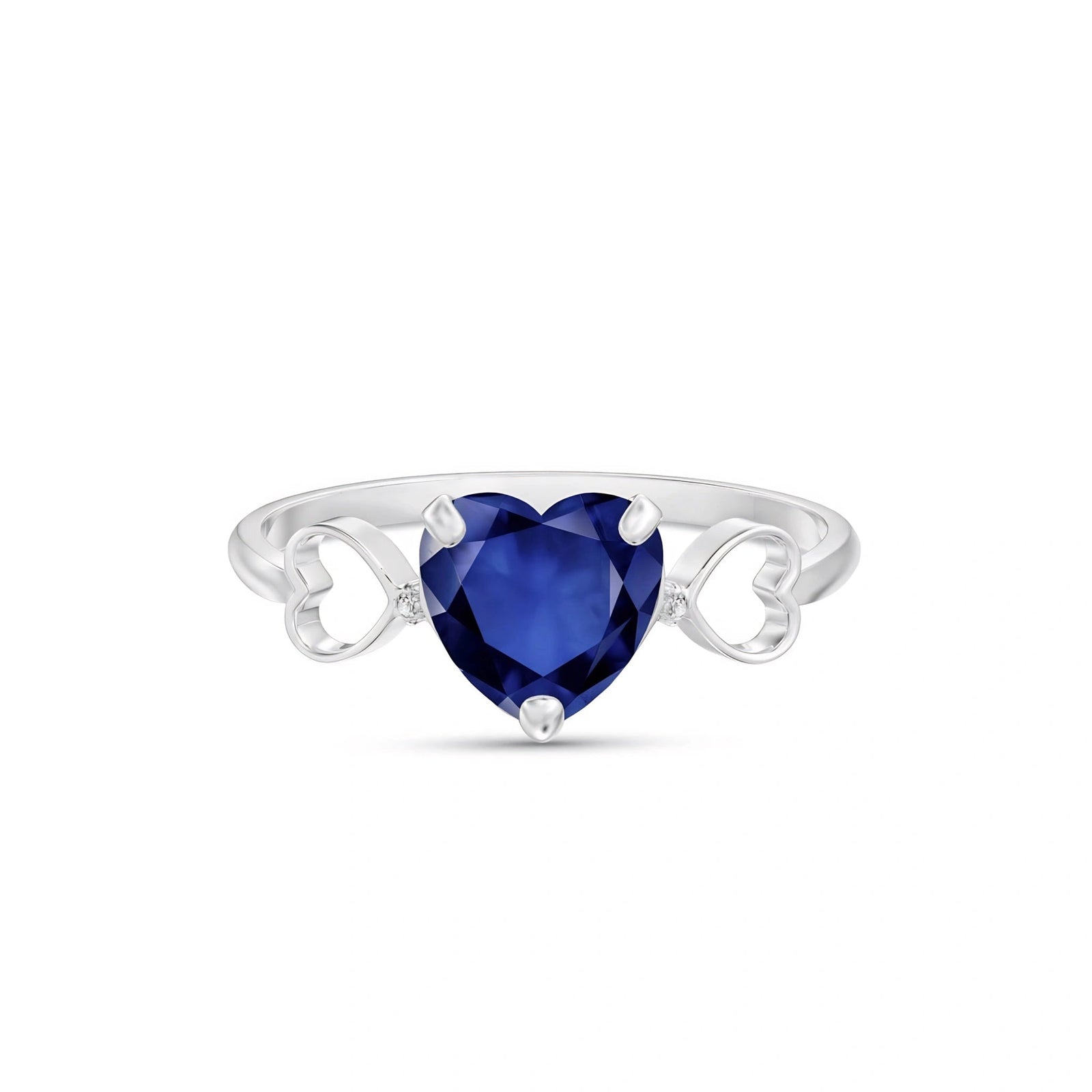 White Gold Rose Ring Sapphire 10K — Mirella