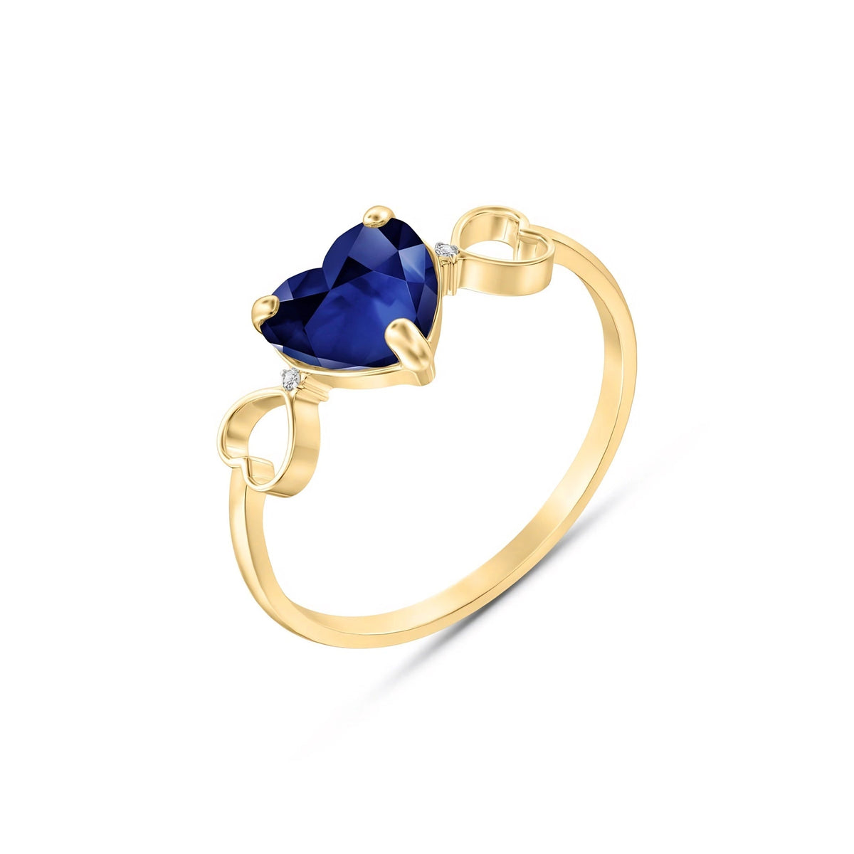 Yellow Gold Rose Ring Sapphire 10K — Mirella