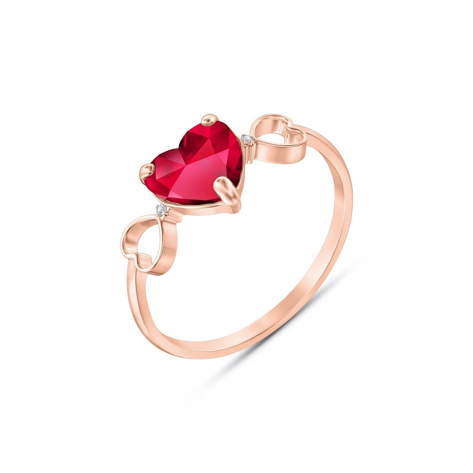 Rose Gold Rose Ring Ruby 10K — Mirella