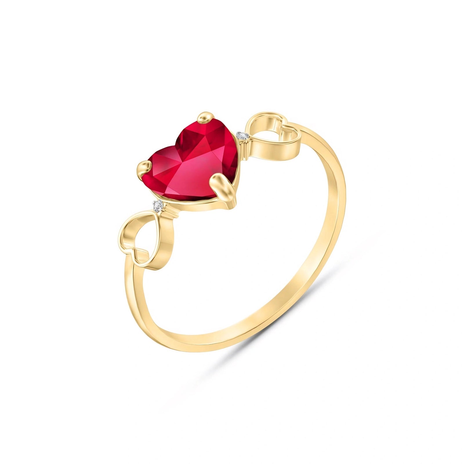Yellow Gold Rose Ring Ruby 10K — Mirella