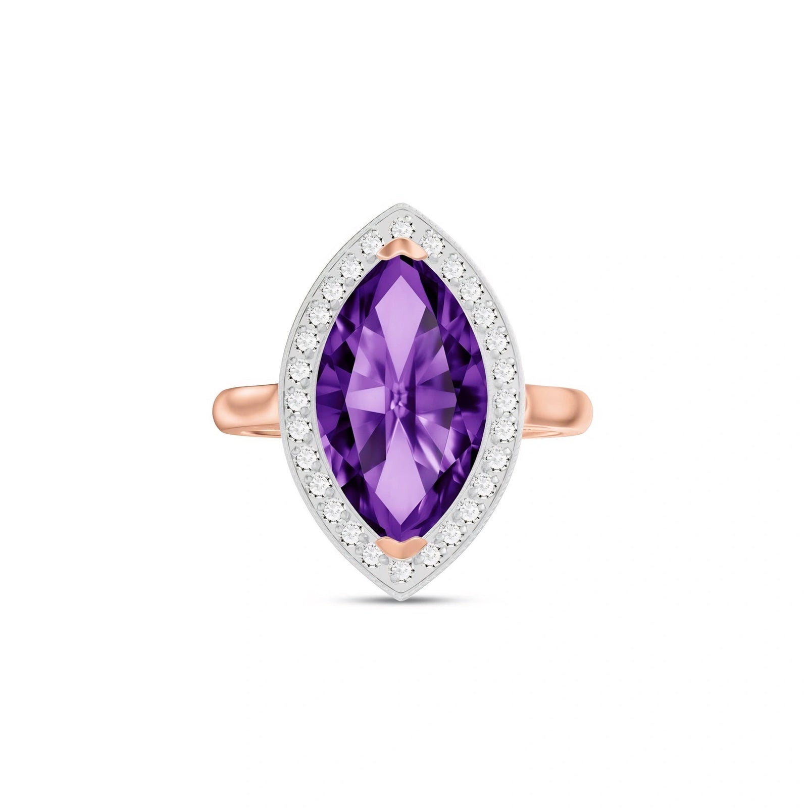 Rose Gold Ring Amethyst 10K — Eliana