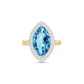Yellow Gold Ring Blue Topaz 10K — Eliana