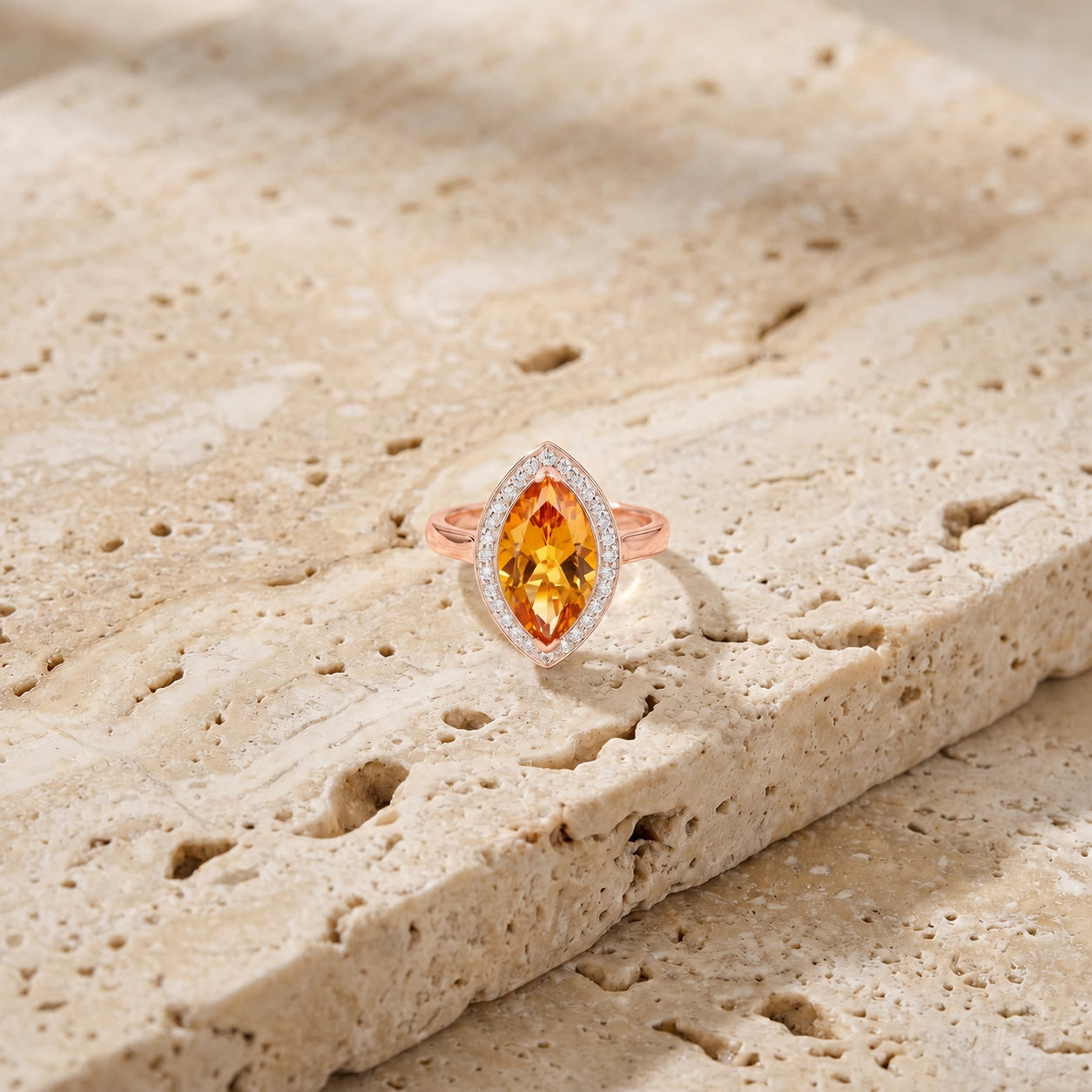 Rose Gold Ring Citrine 10K — Eliana