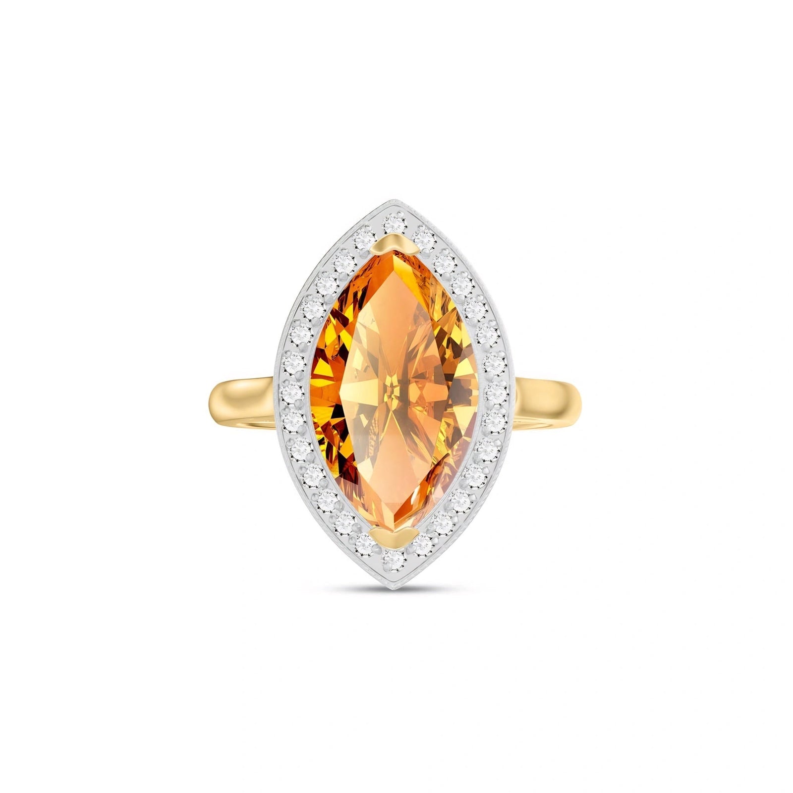 Yellow Gold Ring Citrine 10K — Eliana