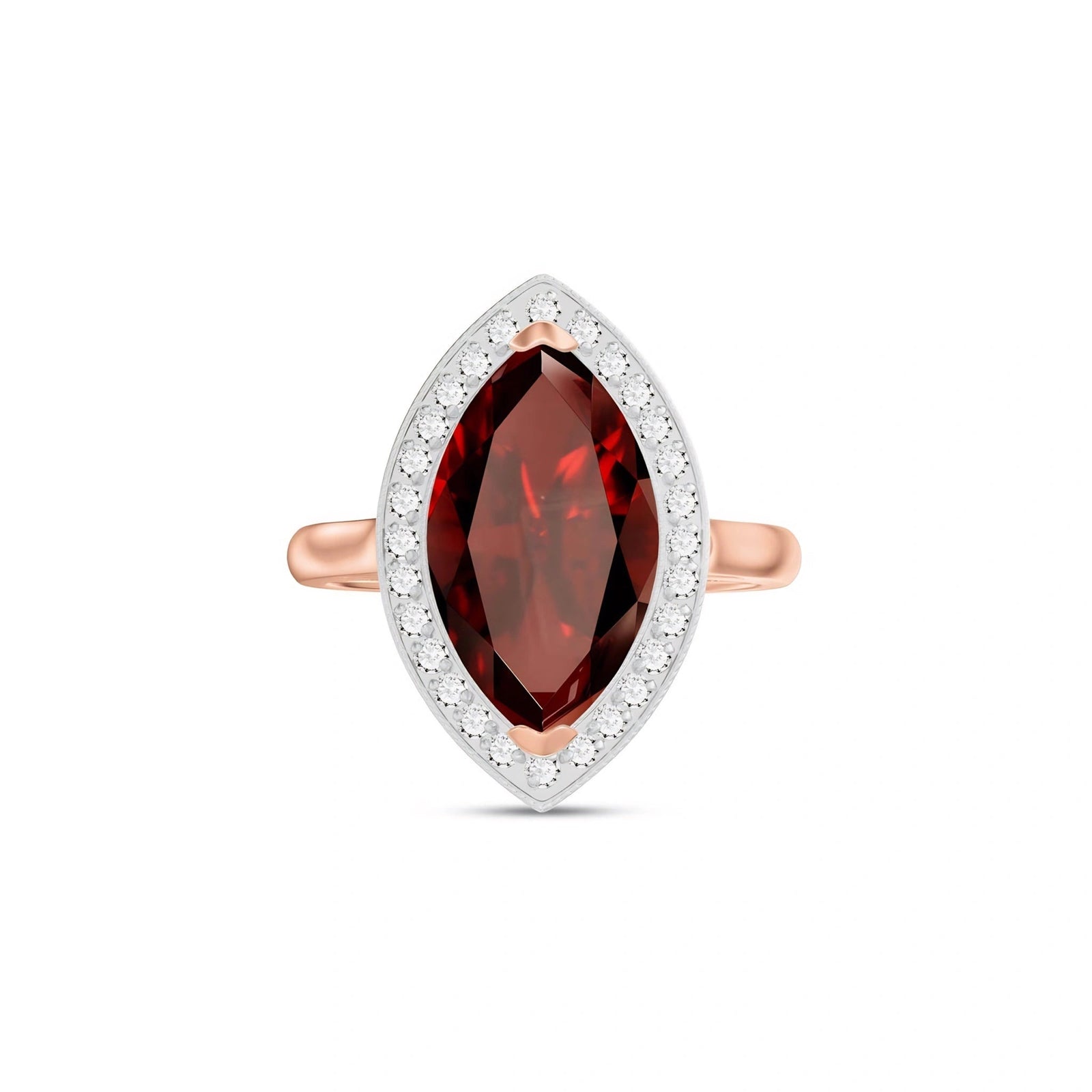 Rose Gold Ring Garnet 10K — Eliana