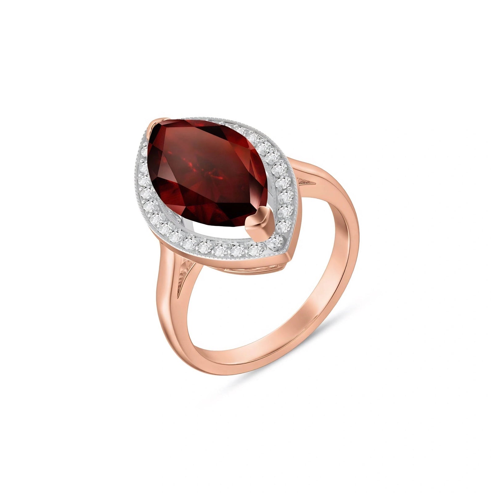 Rose Gold Ring Garnet 10K — Eliana