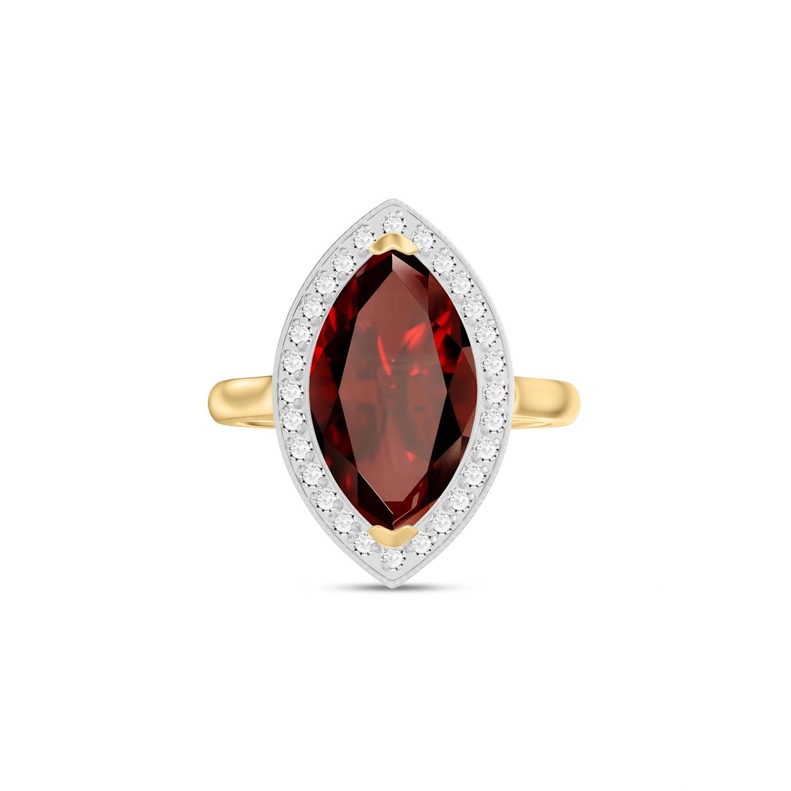 Yellow Gold Ring Garnet 10K — Eliana