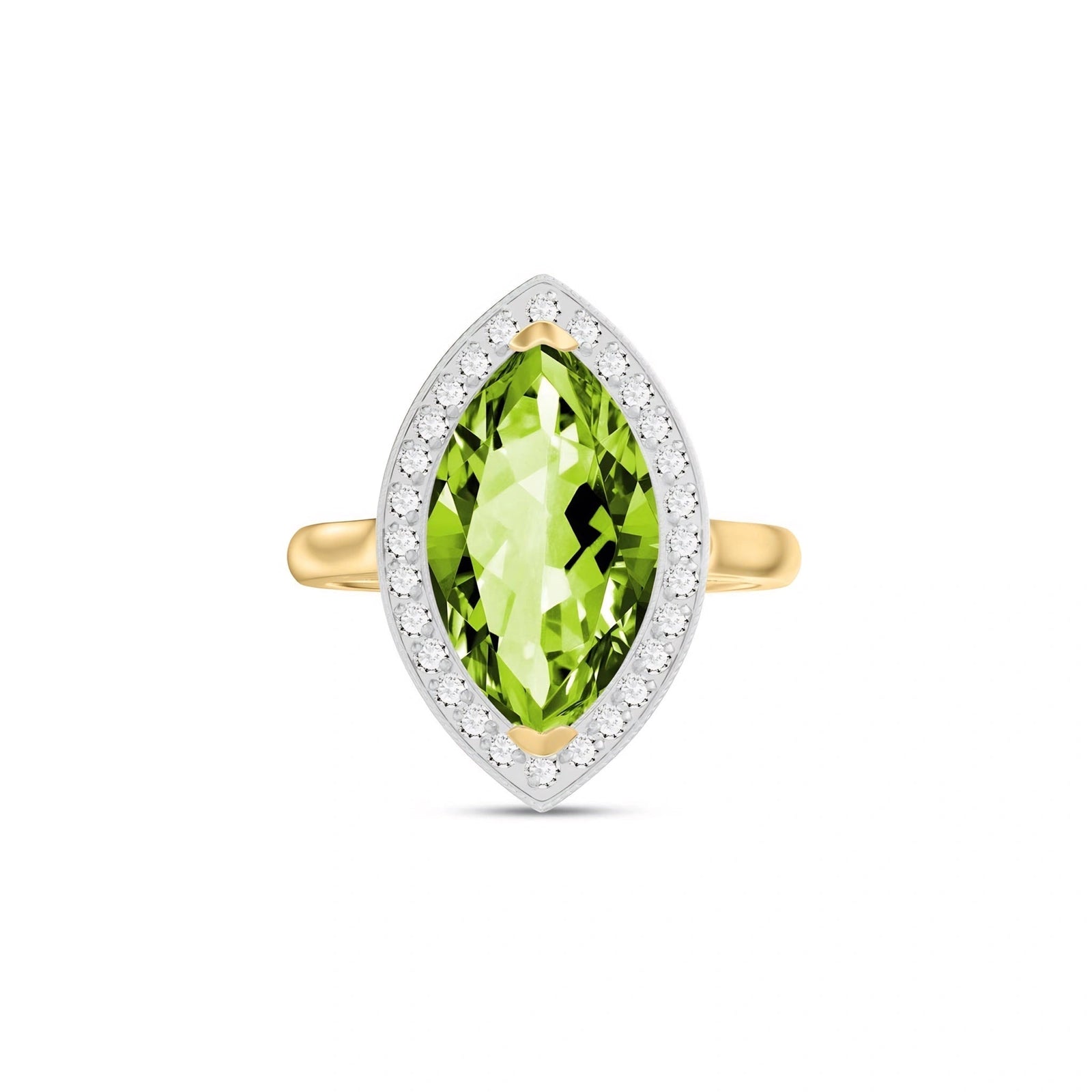 Yellow Gold Ring Peridot 10K — Eliana