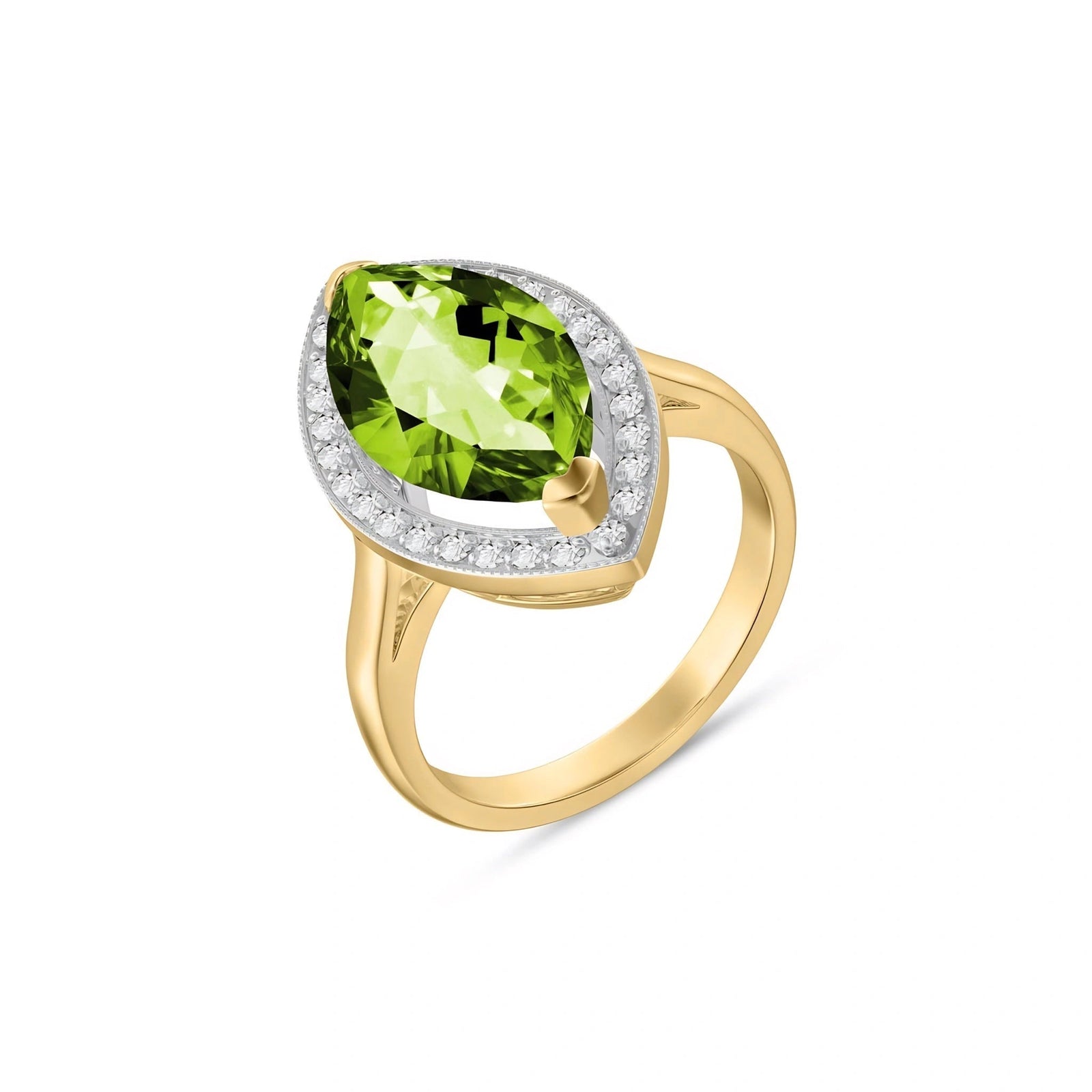 Yellow Gold Ring Peridot 10K — Eliana